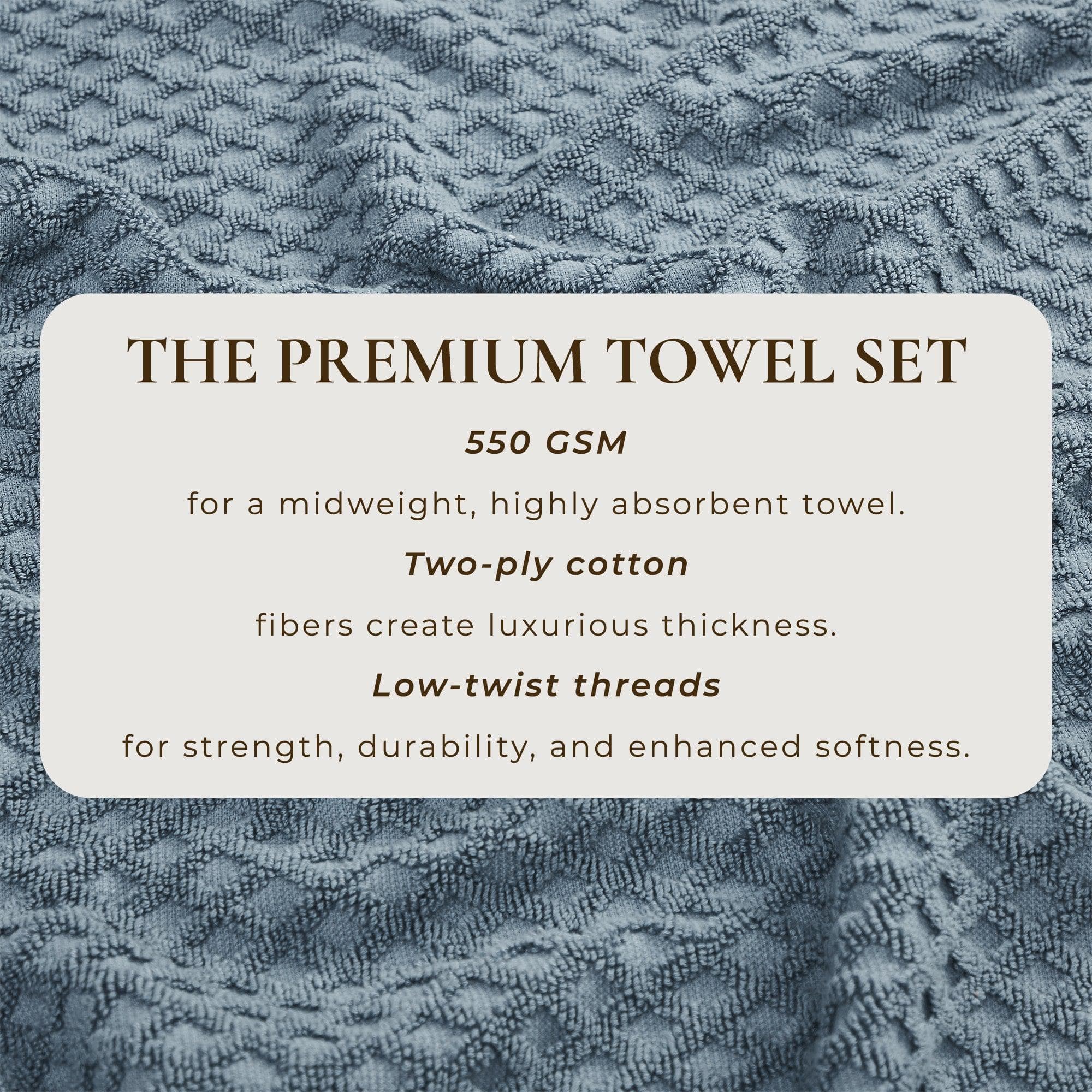 Cotton Diamond Waffle Weave Bath Towel Set - Grayson Collection - Image 97