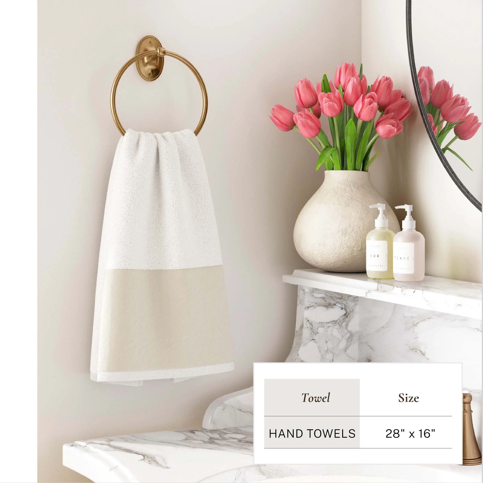 Cotton Linen-Like Border 6-Piece Towel Set - Priya Collection - Image 18