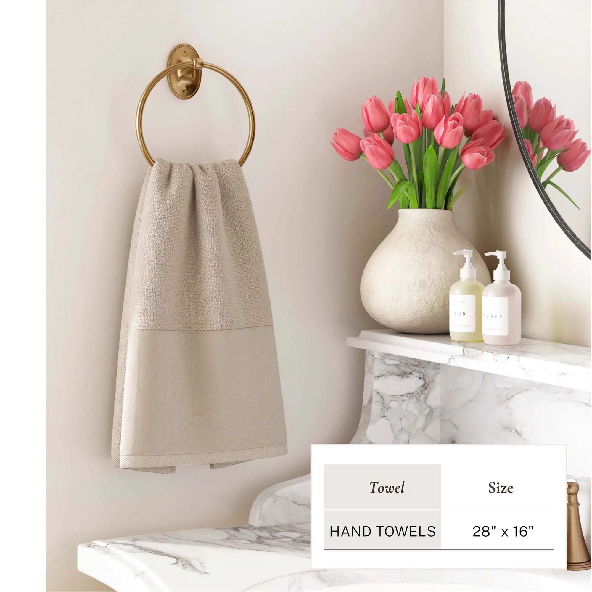 Cotton Linen-Like Border 6-Piece Towel Set - Priya Collection - Image 36