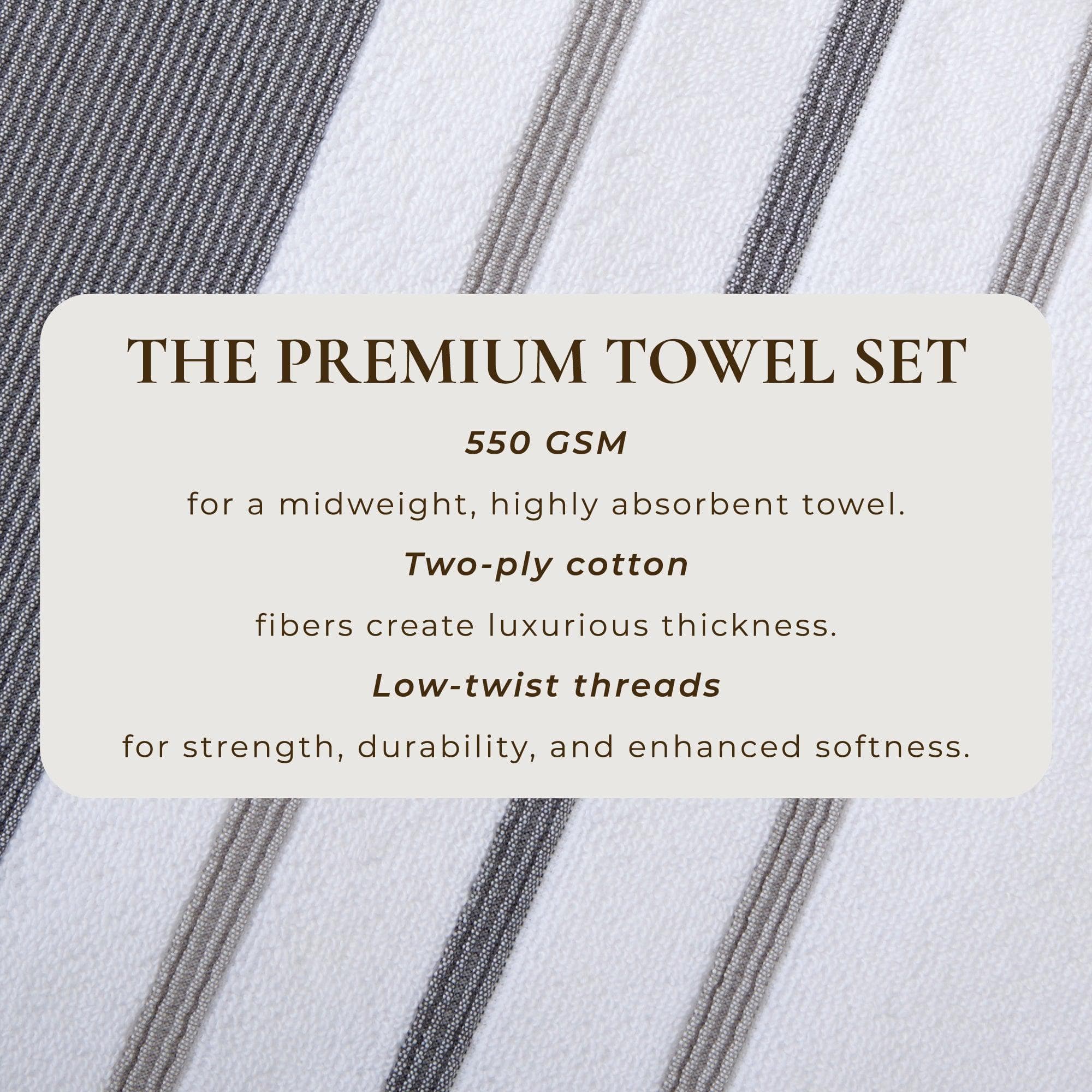 Decorative Cotton Stripe Bath Towel Set - Noelle Collection - Image 10