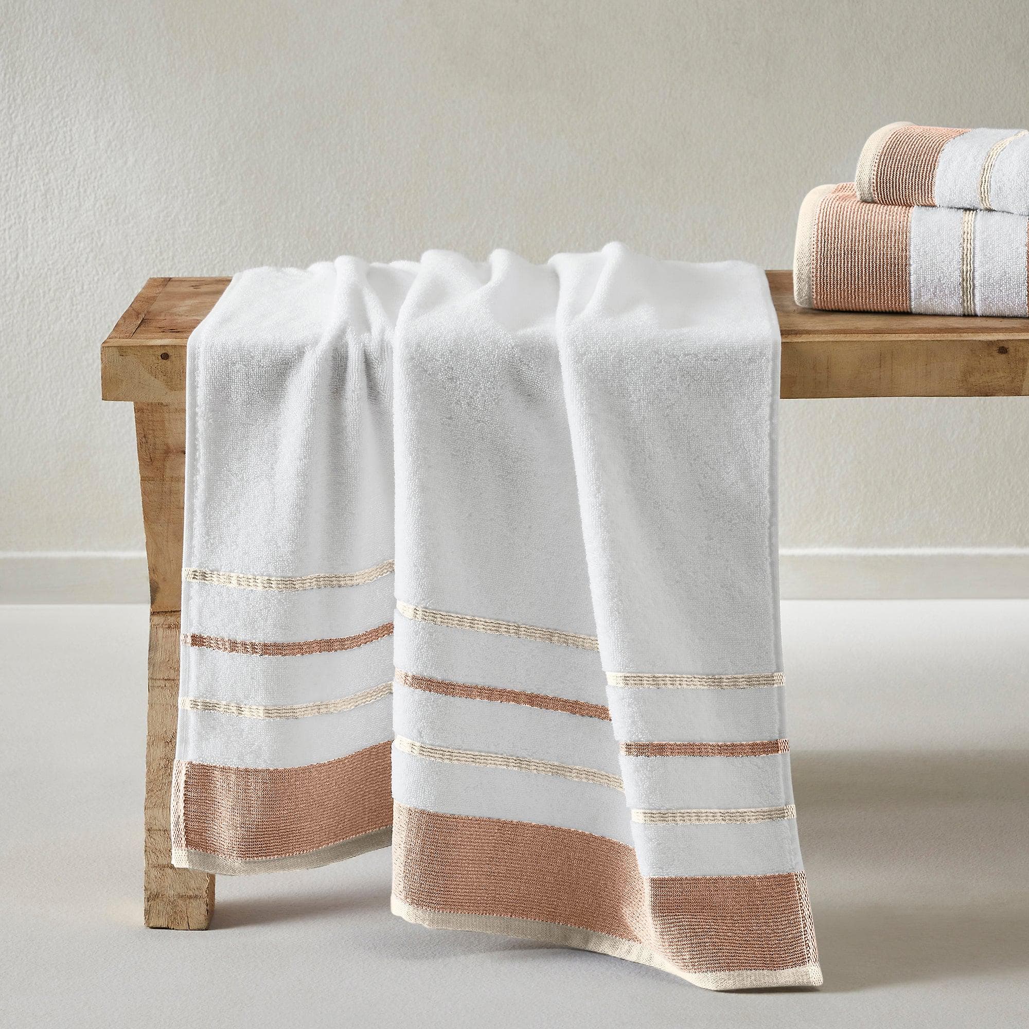 Decorative Cotton Stripe Bath Towel Set - Noelle Collection - Image 101