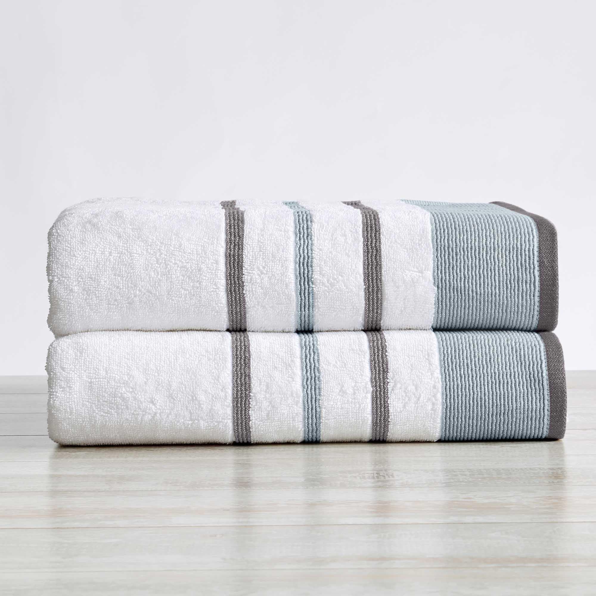 Decorative Cotton Stripe Bath Towel Set - Noelle Collection - Image 111