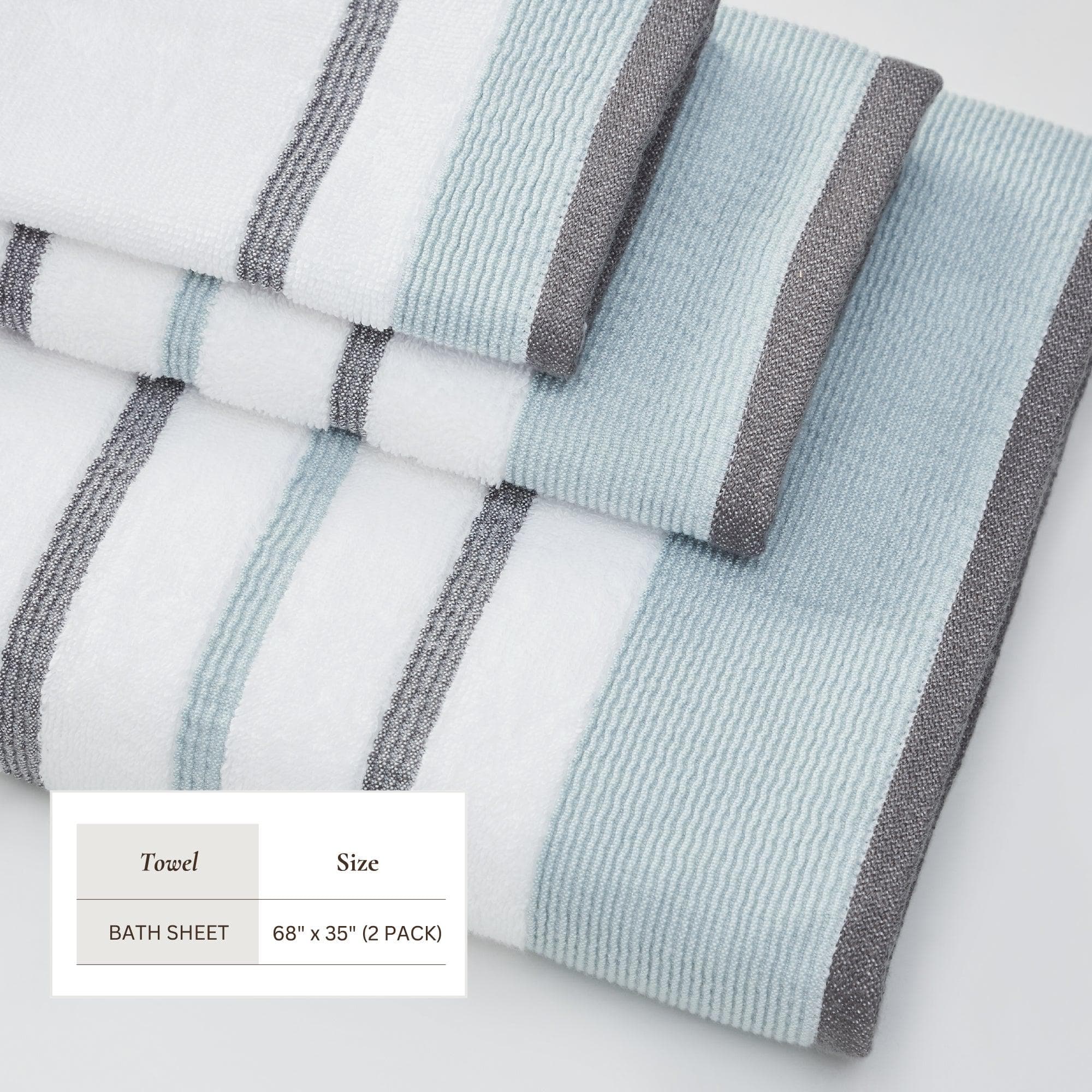 Decorative Cotton Stripe Bath Towel Set - Noelle Collection - Image 115