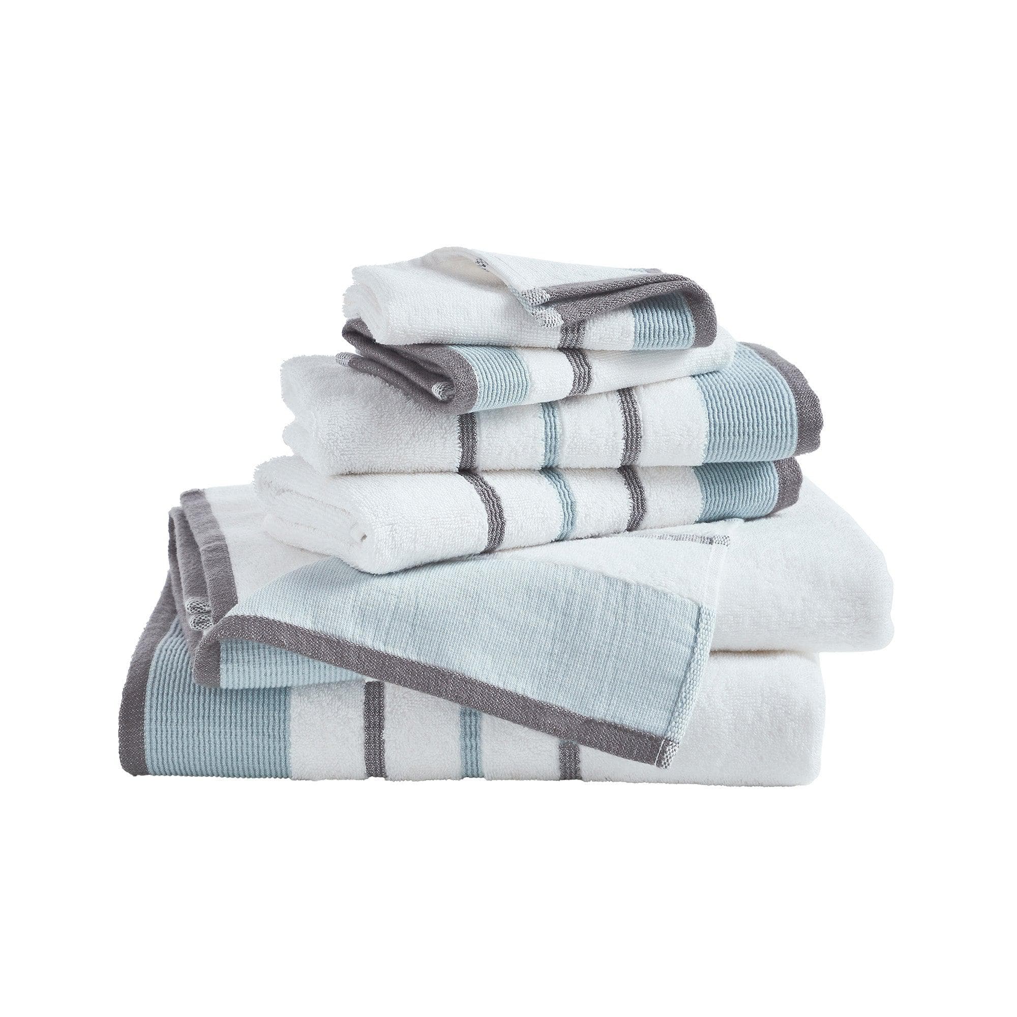 Decorative Cotton Stripe Bath Towel Set - Noelle Collection - Image 117