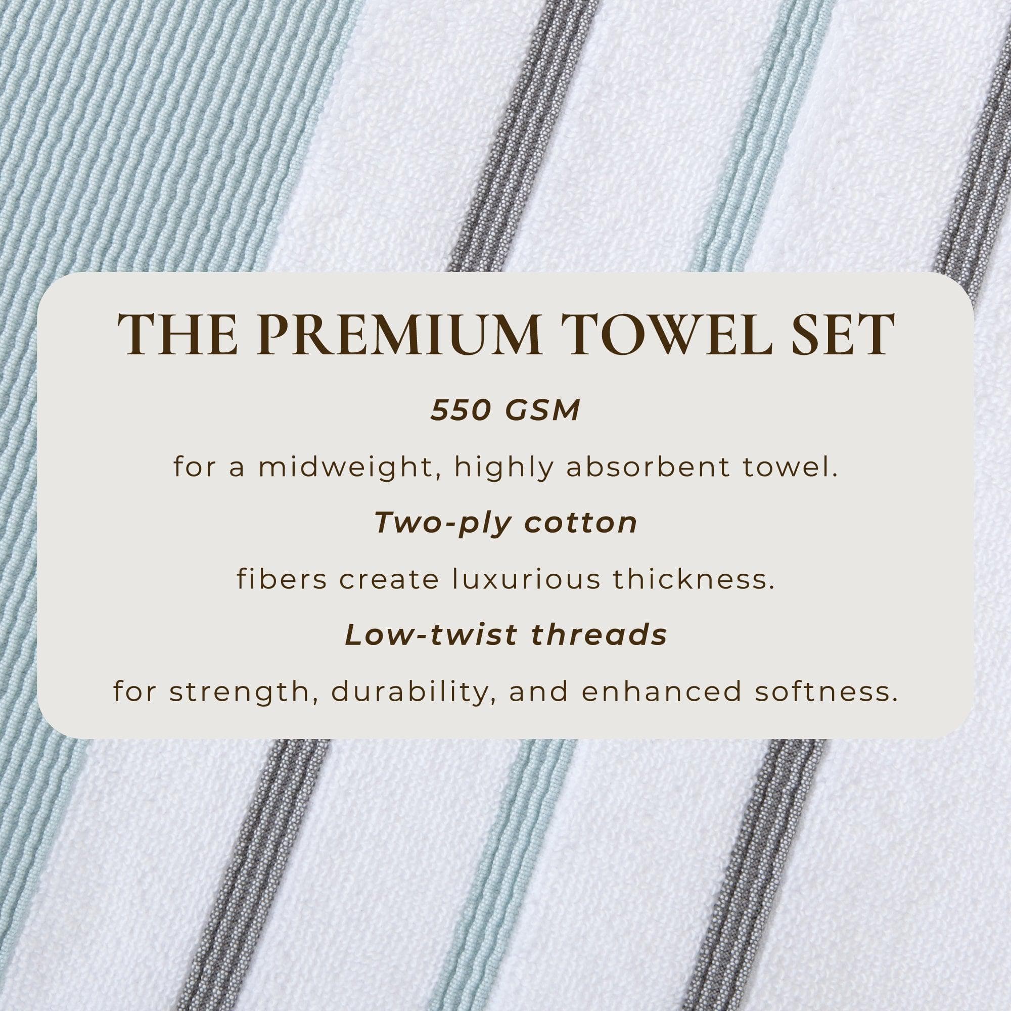 Decorative Cotton Stripe Bath Towel Set - Noelle Collection - Image 120