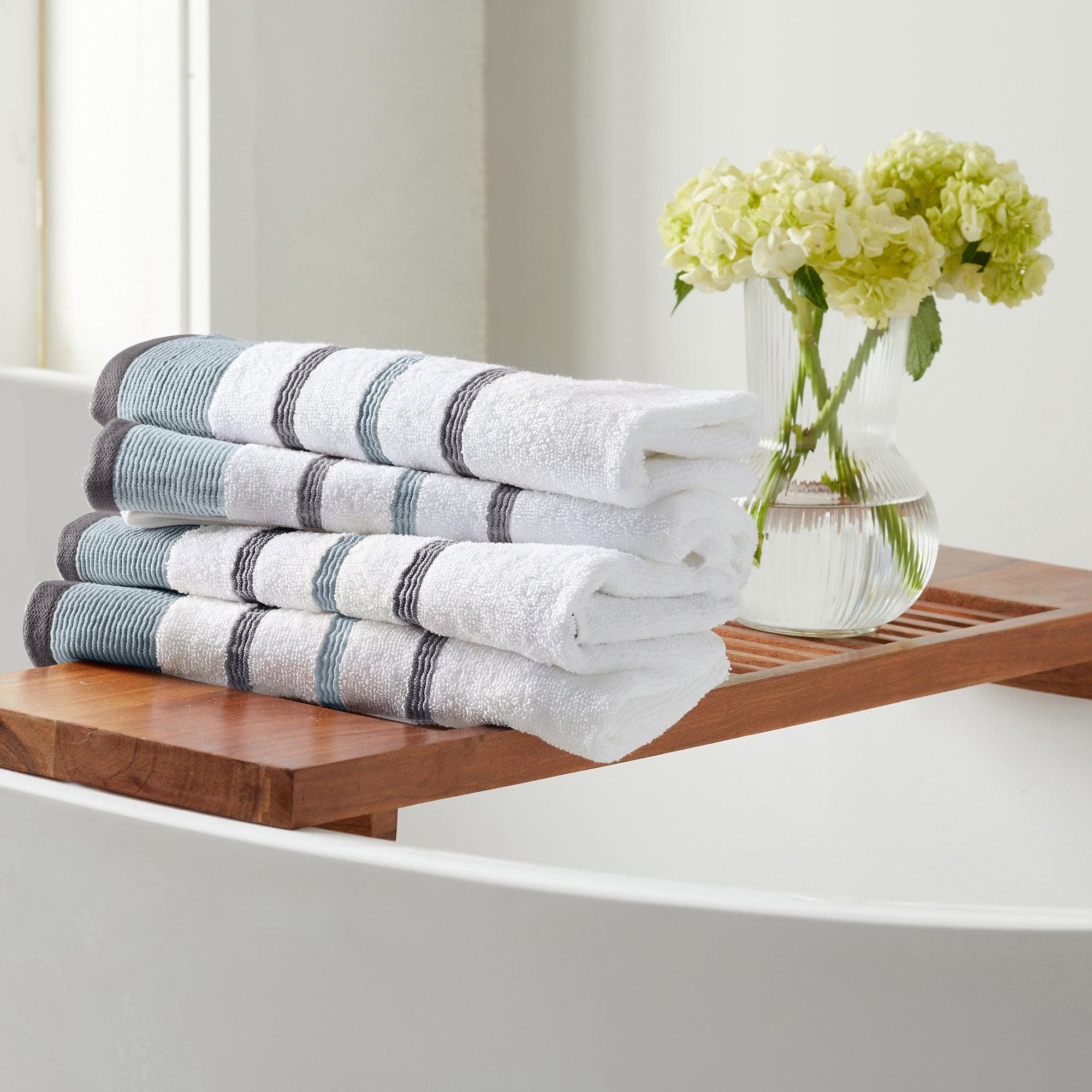 Decorative Cotton Stripe Bath Towel Set - Noelle Collection - Image 123