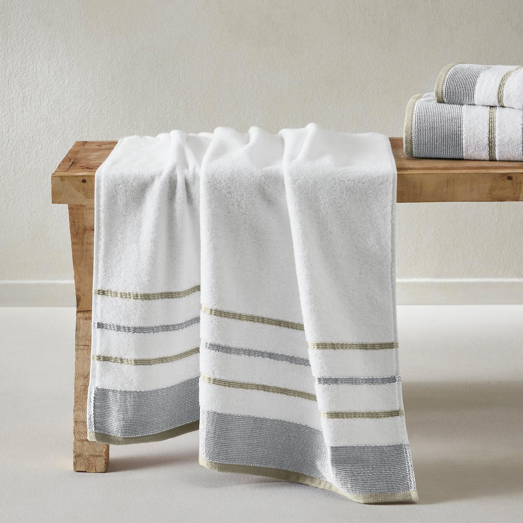 Decorative Cotton Stripe Bath Towel Set - Noelle Collection - Image 131