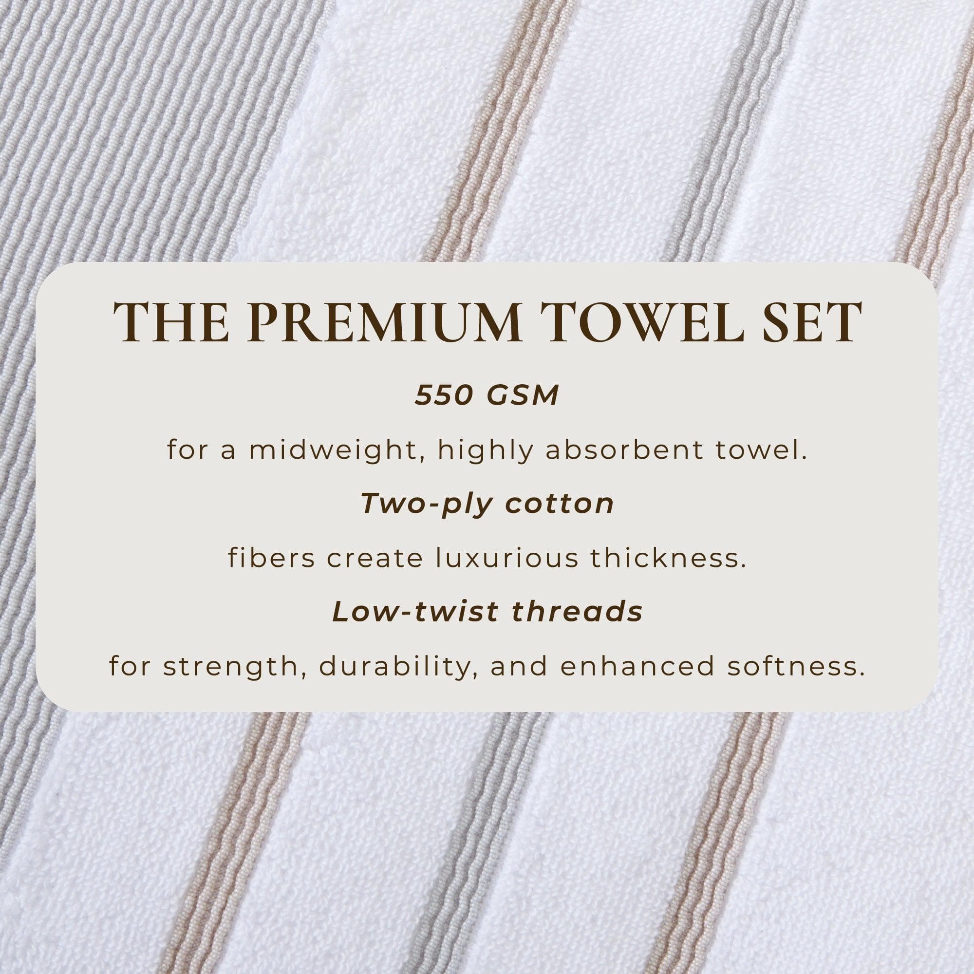 Decorative Cotton Stripe Bath Towel Set - Noelle Collection - Image 144