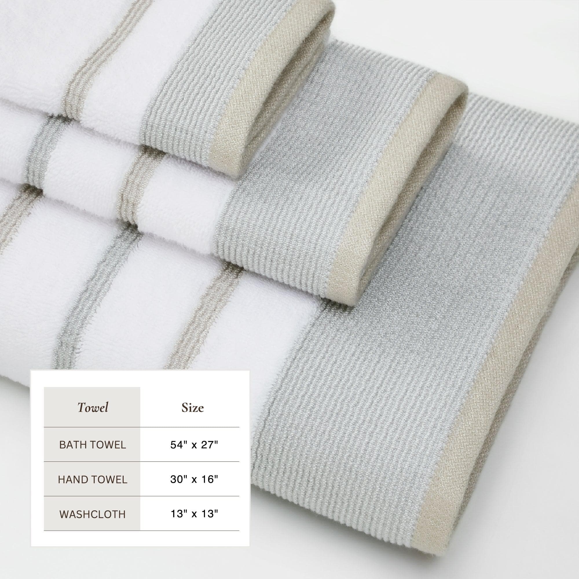 Decorative Cotton Stripe Bath Towel Set - Noelle Collection - Image 145