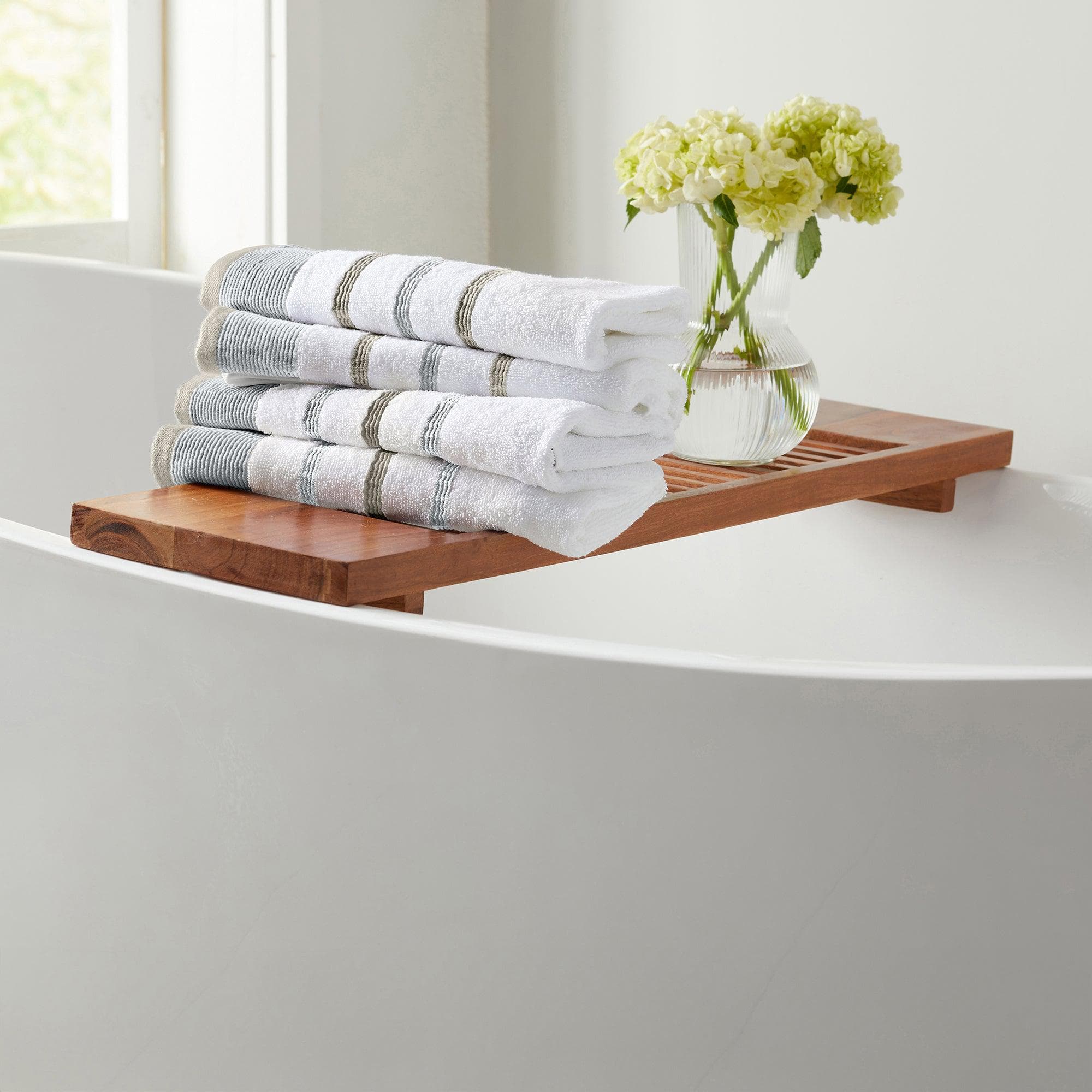 Decorative Cotton Stripe Bath Towel Set - Noelle Collection - Image 147