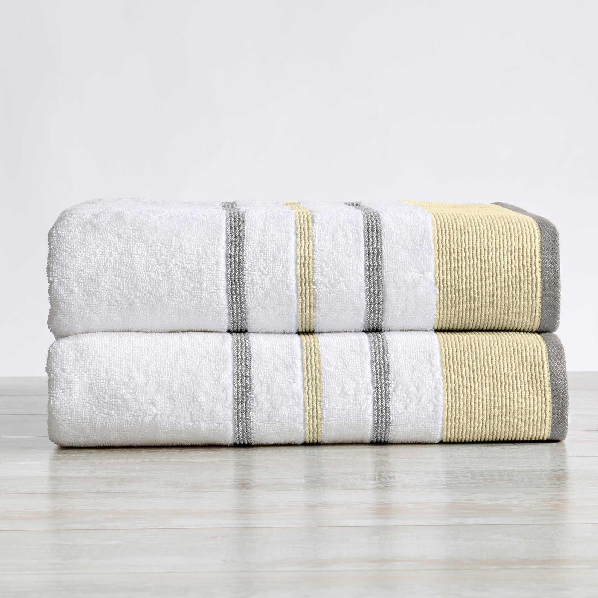 Decorative Cotton Stripe Bath Towel Set - Noelle Collection - Image 159