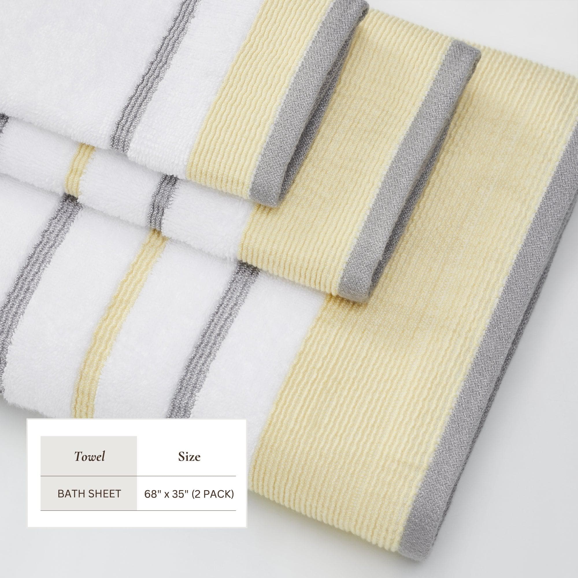 Decorative Cotton Stripe Bath Towel Set - Noelle Collection - Image 163