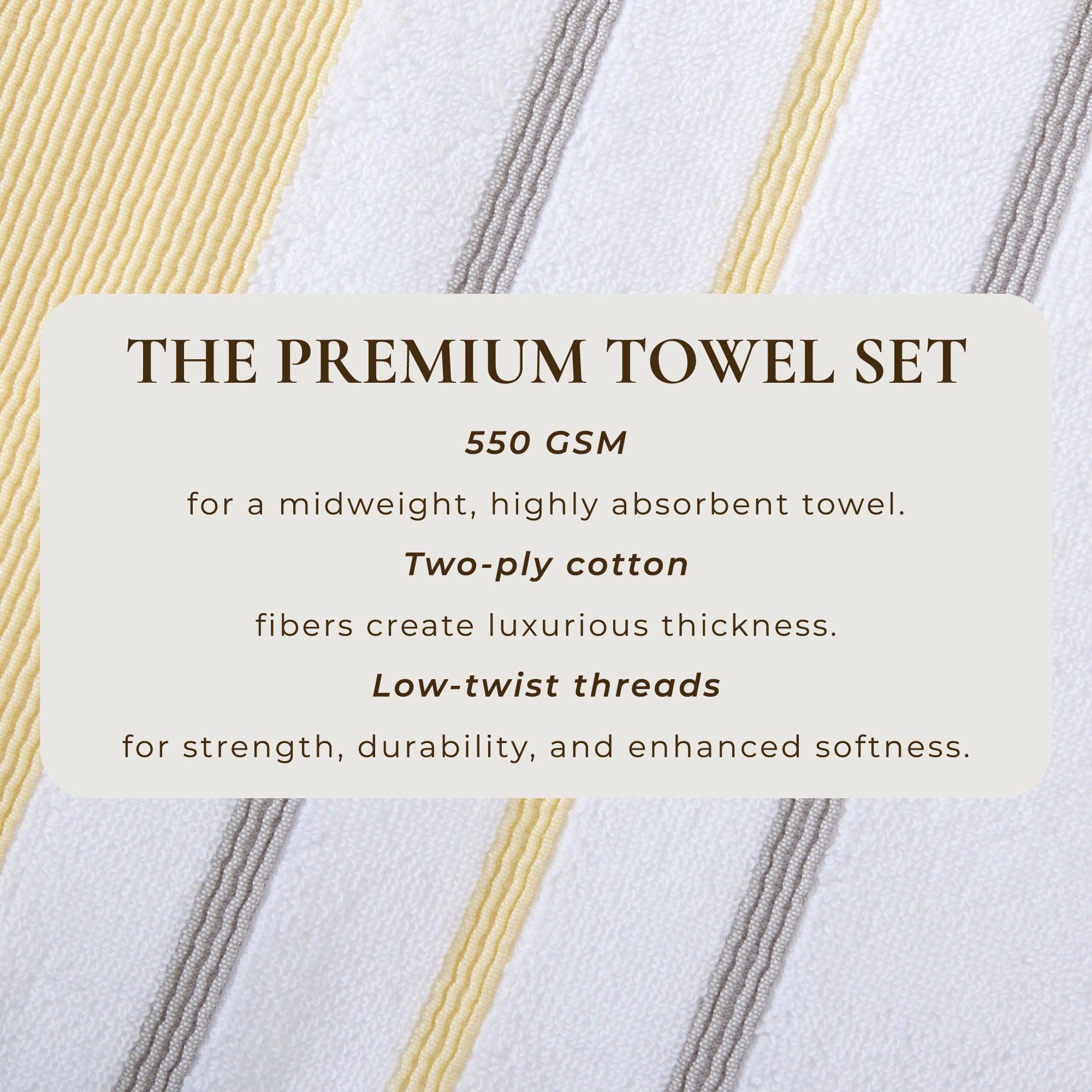 Decorative Cotton Stripe Bath Towel Set - Noelle Collection - Image 168