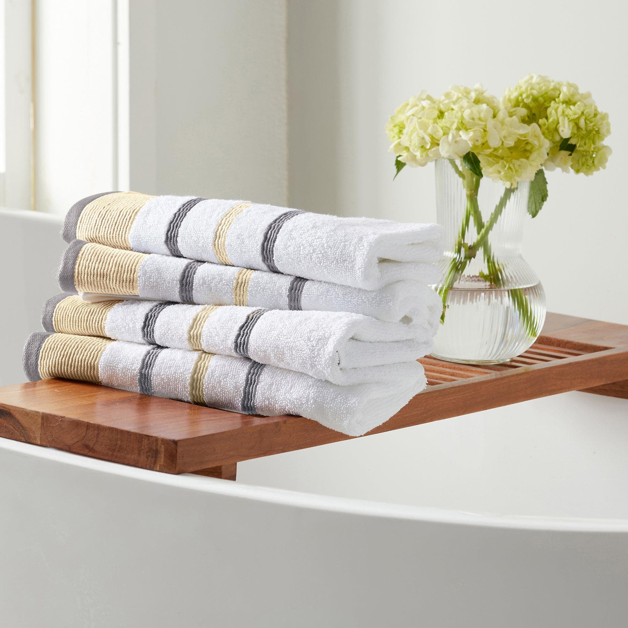 Decorative Cotton Stripe Bath Towel Set - Noelle Collection - Image 171