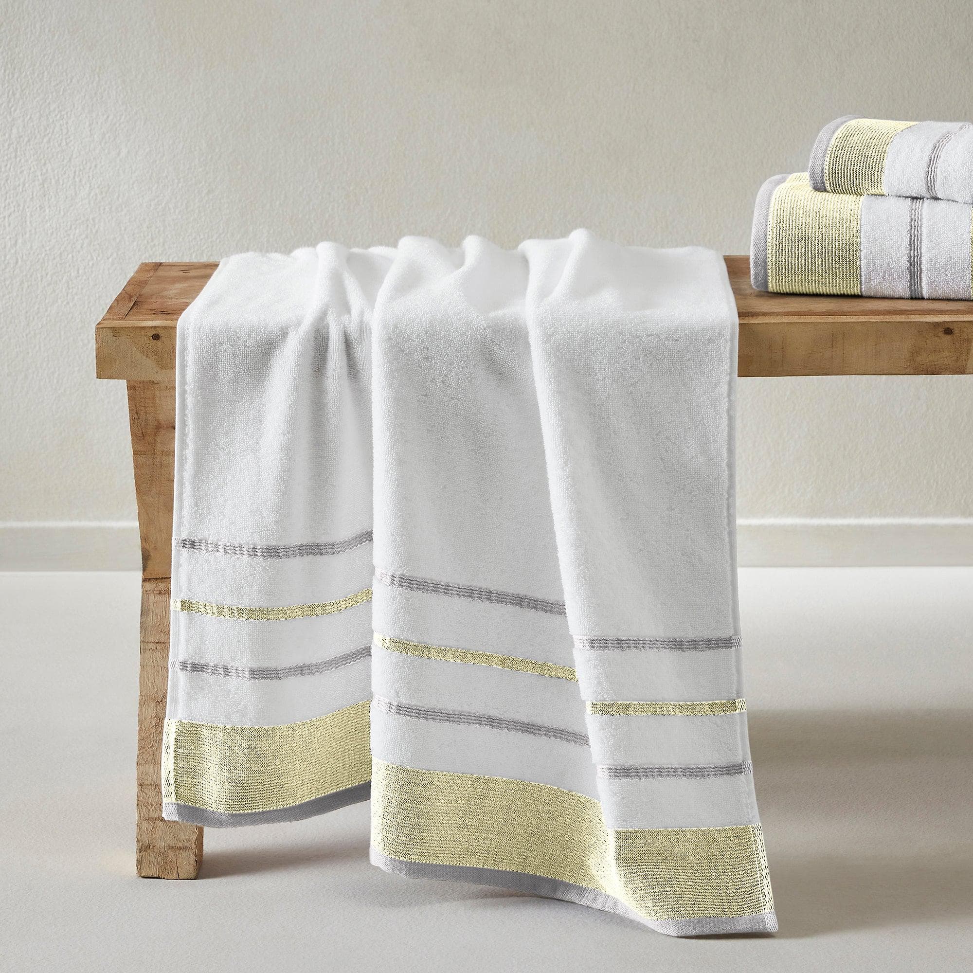 Decorative Cotton Stripe Bath Towel Set - Noelle Collection - Image 173