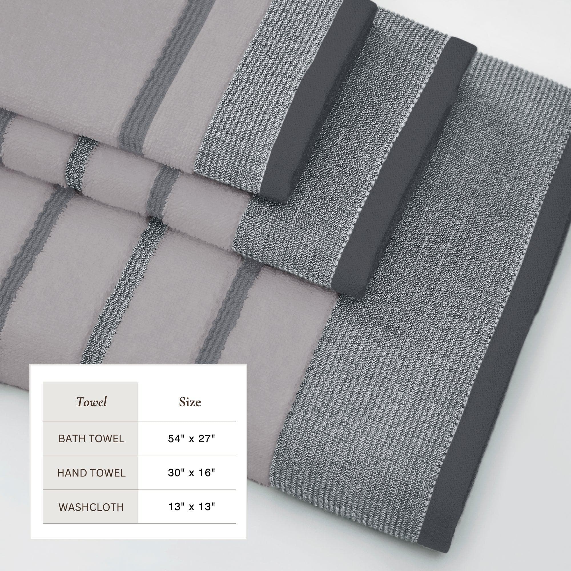 Decorative Cotton Stripe Bath Towel Set - Noelle Collection - Image 181