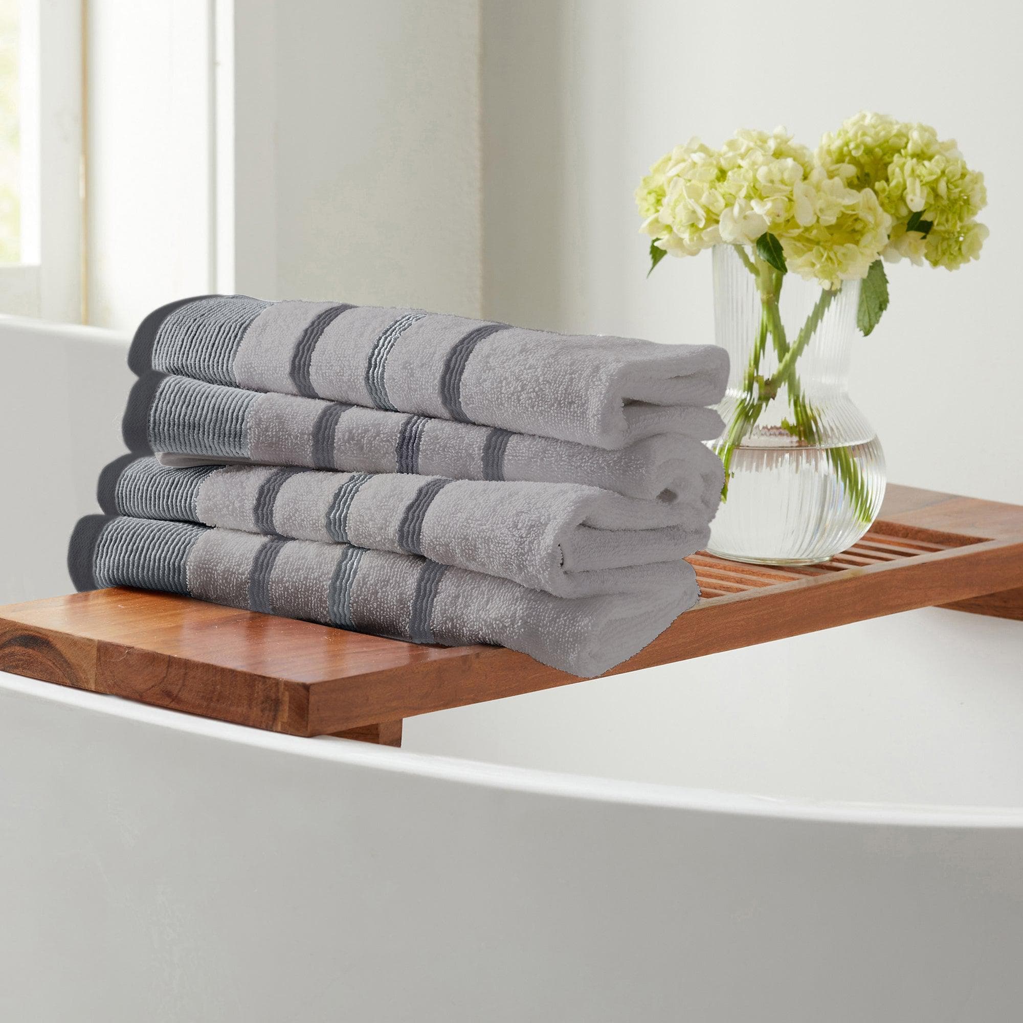Decorative Cotton Stripe Bath Towel Set - Noelle Collection - Image 183