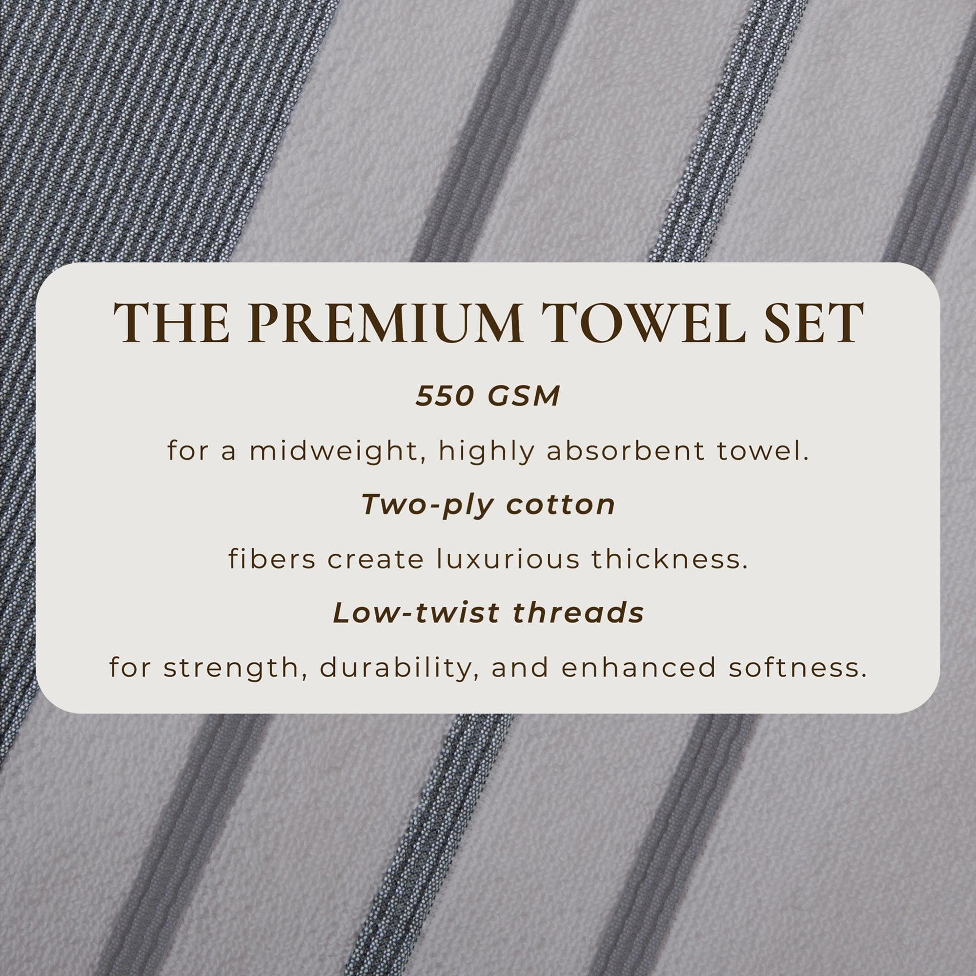 Decorative Cotton Stripe Bath Towel Set - Noelle Collection - Image 186