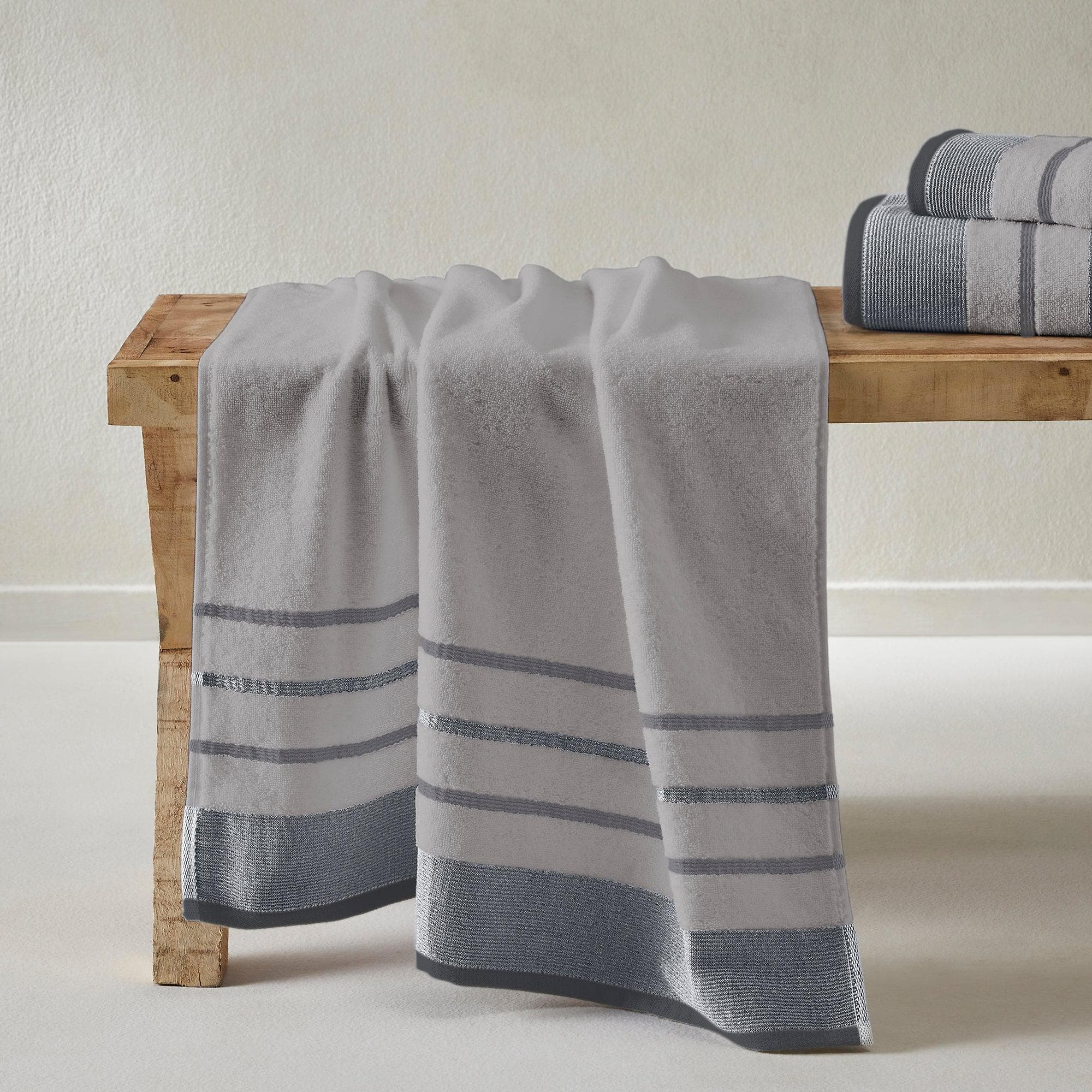 Decorative Cotton Stripe Bath Towel Set - Noelle Collection - Image 191