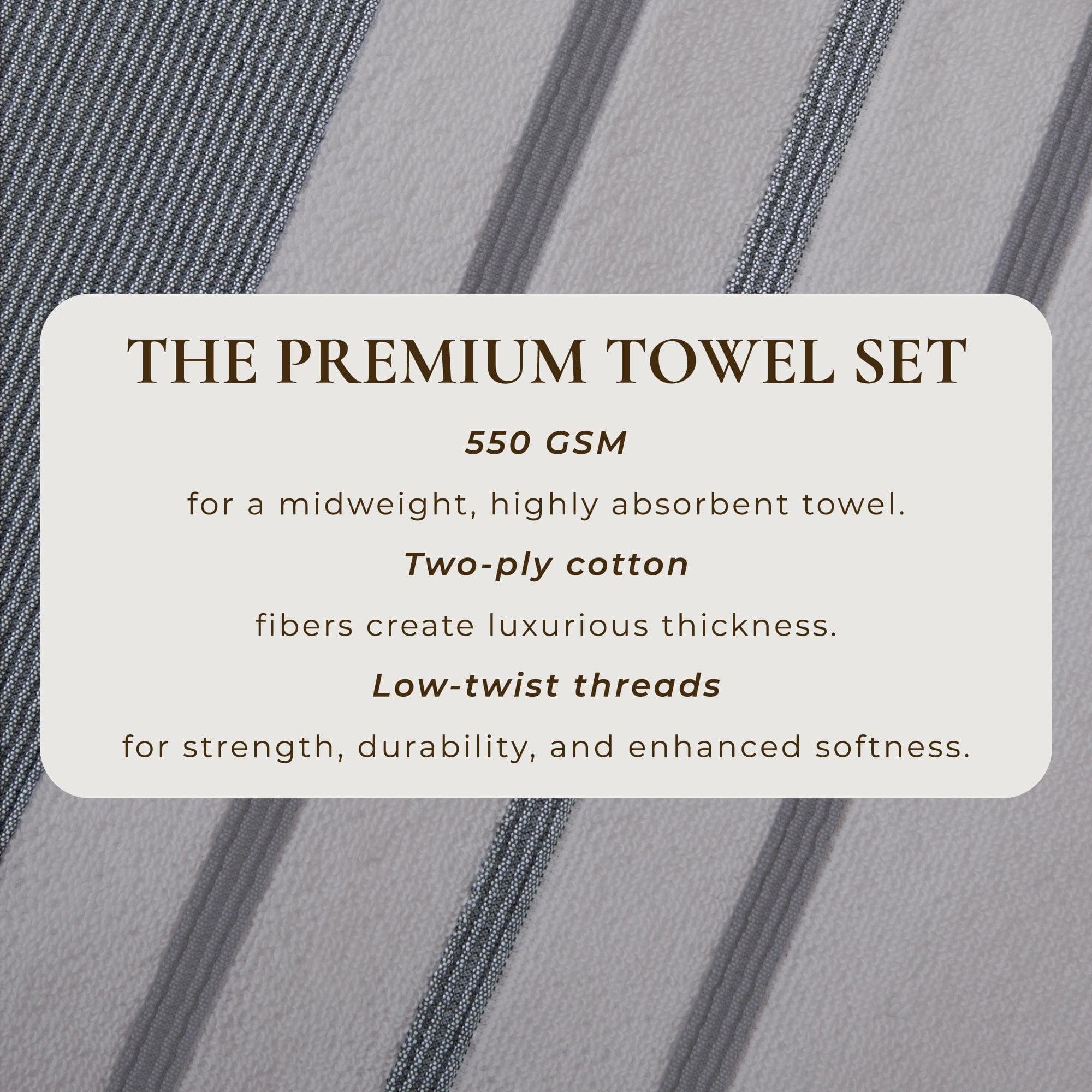 Decorative Cotton Stripe Bath Towel Set - Noelle Collection - Image 192
