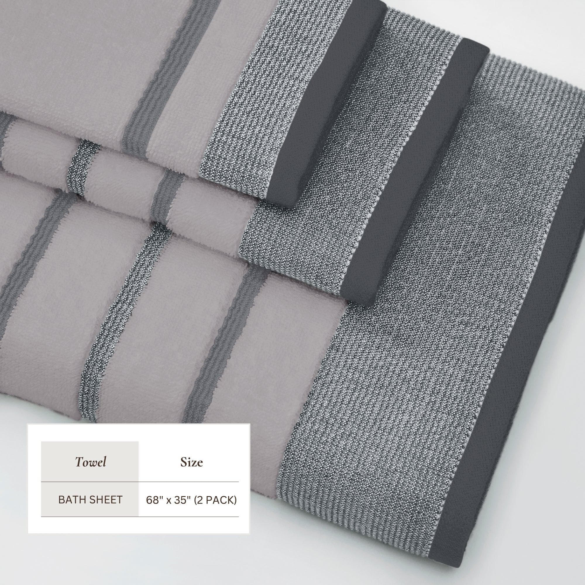 Decorative Cotton Stripe Bath Towel Set - Noelle Collection - Image 199