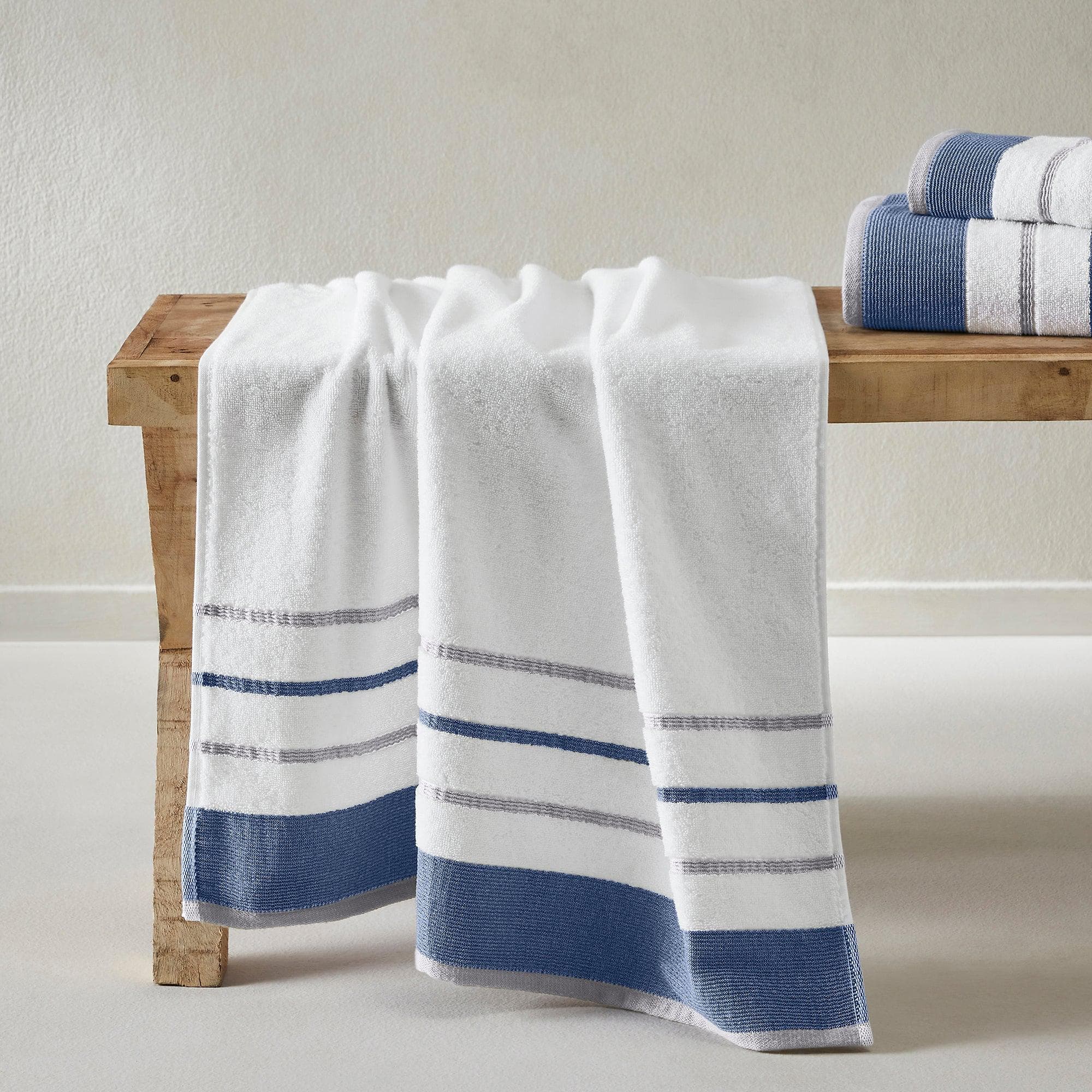 Decorative Cotton Stripe Bath Towel Set - Noelle Collection - Image 203