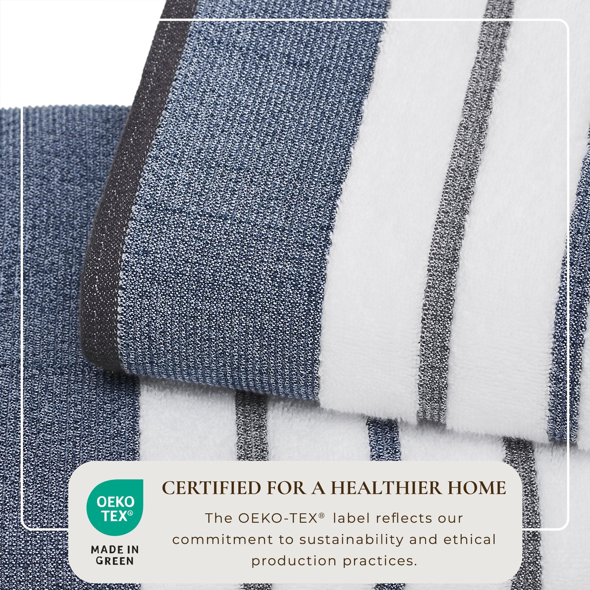 Decorative Cotton Stripe Bath Towel Set - Noelle Collection - Image 214