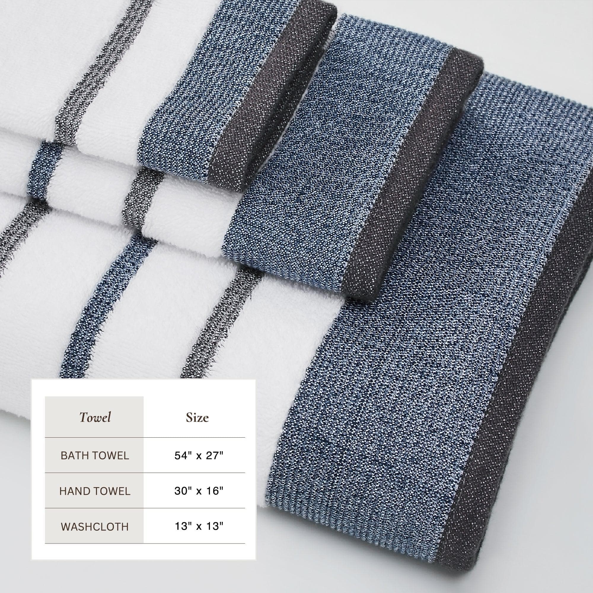 Decorative Cotton Stripe Bath Towel Set - Noelle Collection - Image 217