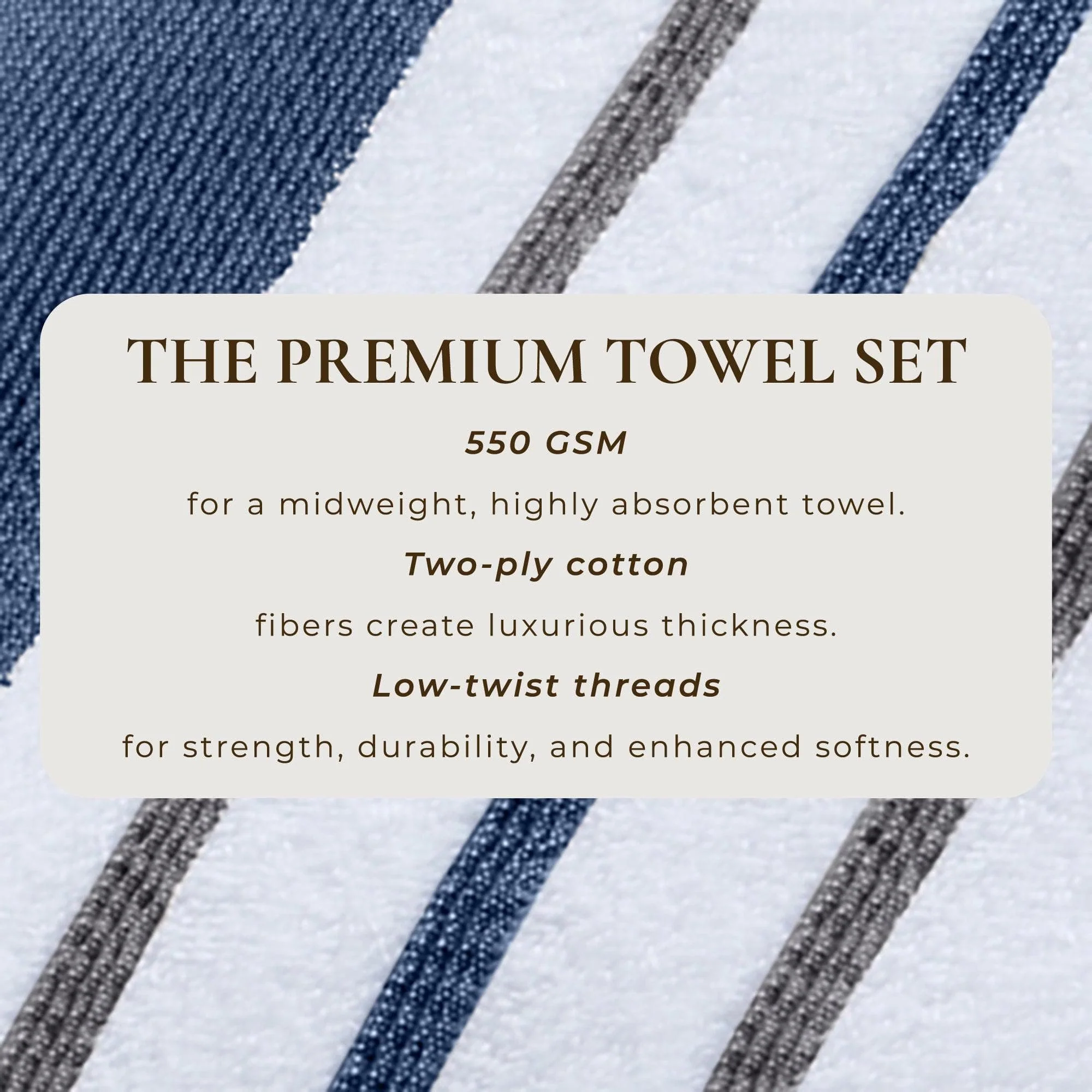 Decorative Cotton Stripe Bath Towel Set - Noelle Collection - Image 222