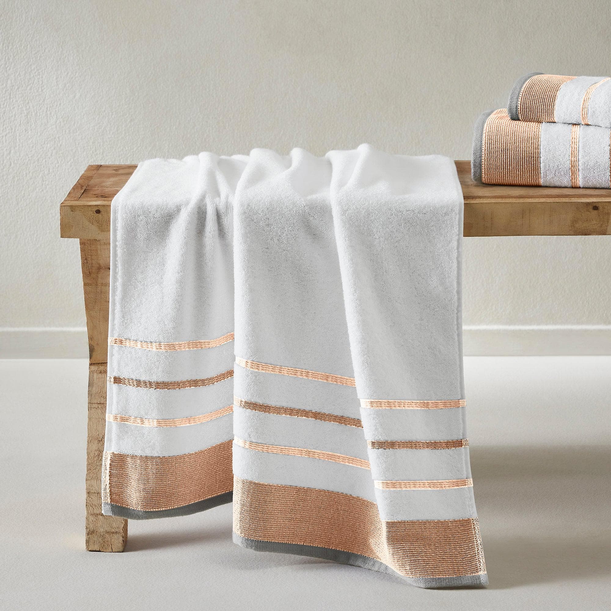 Decorative Cotton Stripe Bath Towel Set - Noelle Collection - Image 27