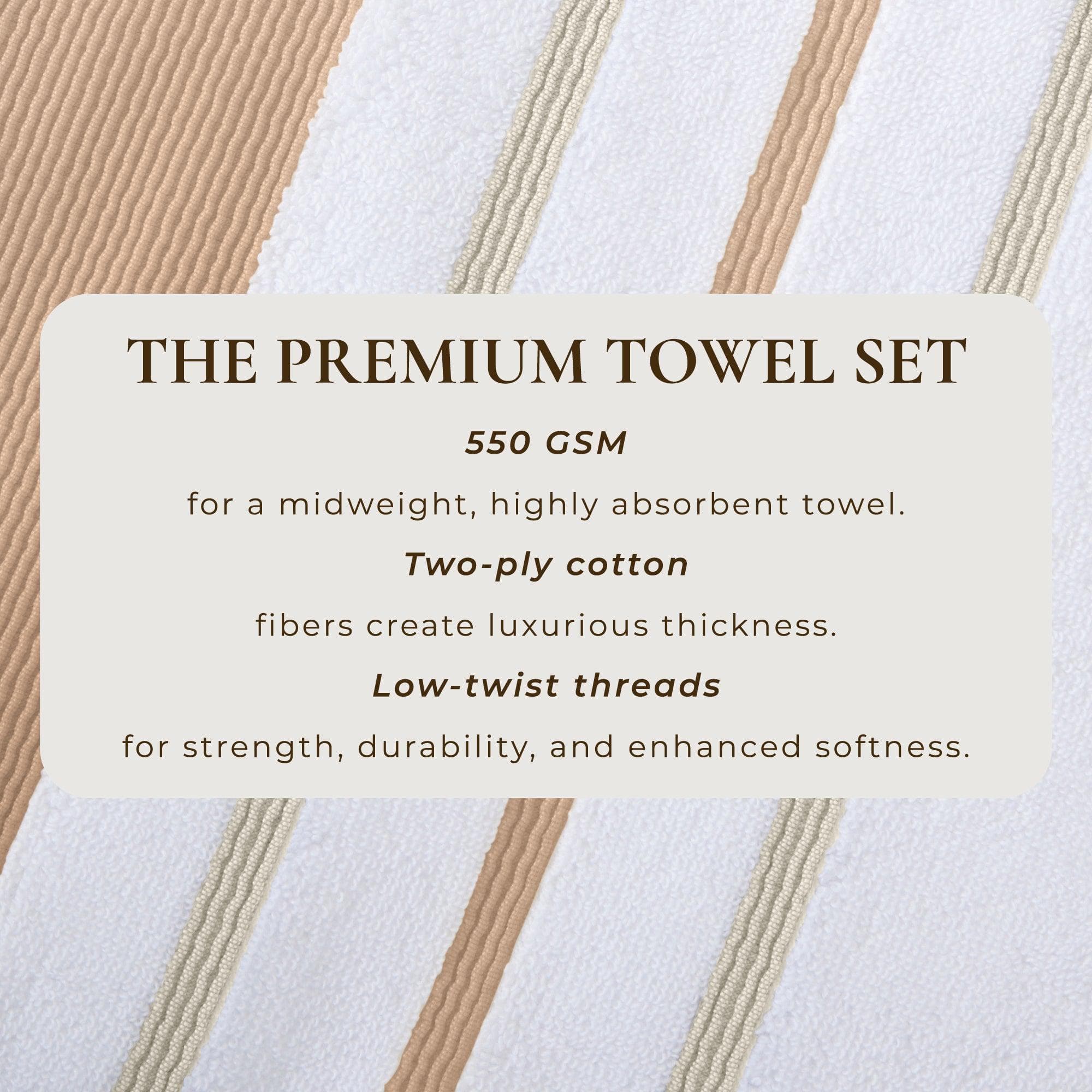 Decorative Cotton Stripe Bath Towel Set - Noelle Collection - Image 28