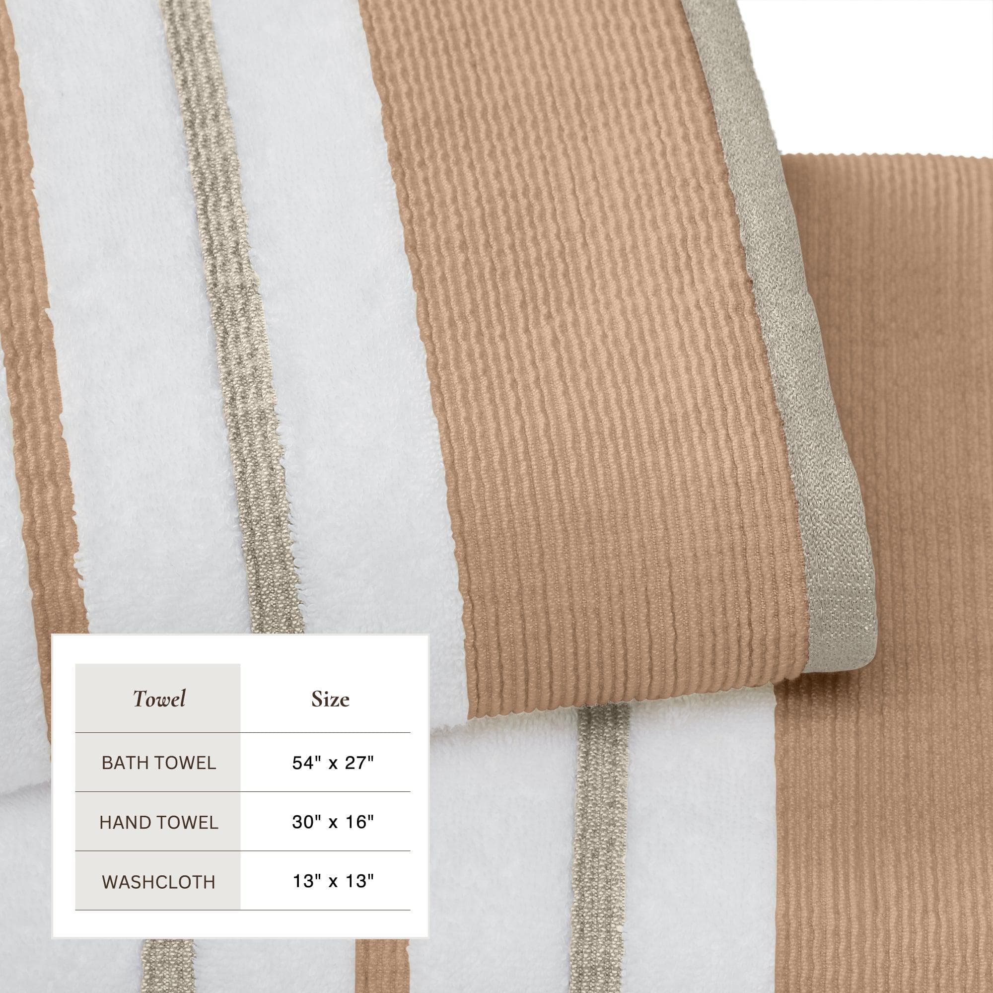 Decorative Cotton Stripe Bath Towel Set - Noelle Collection - Image 29