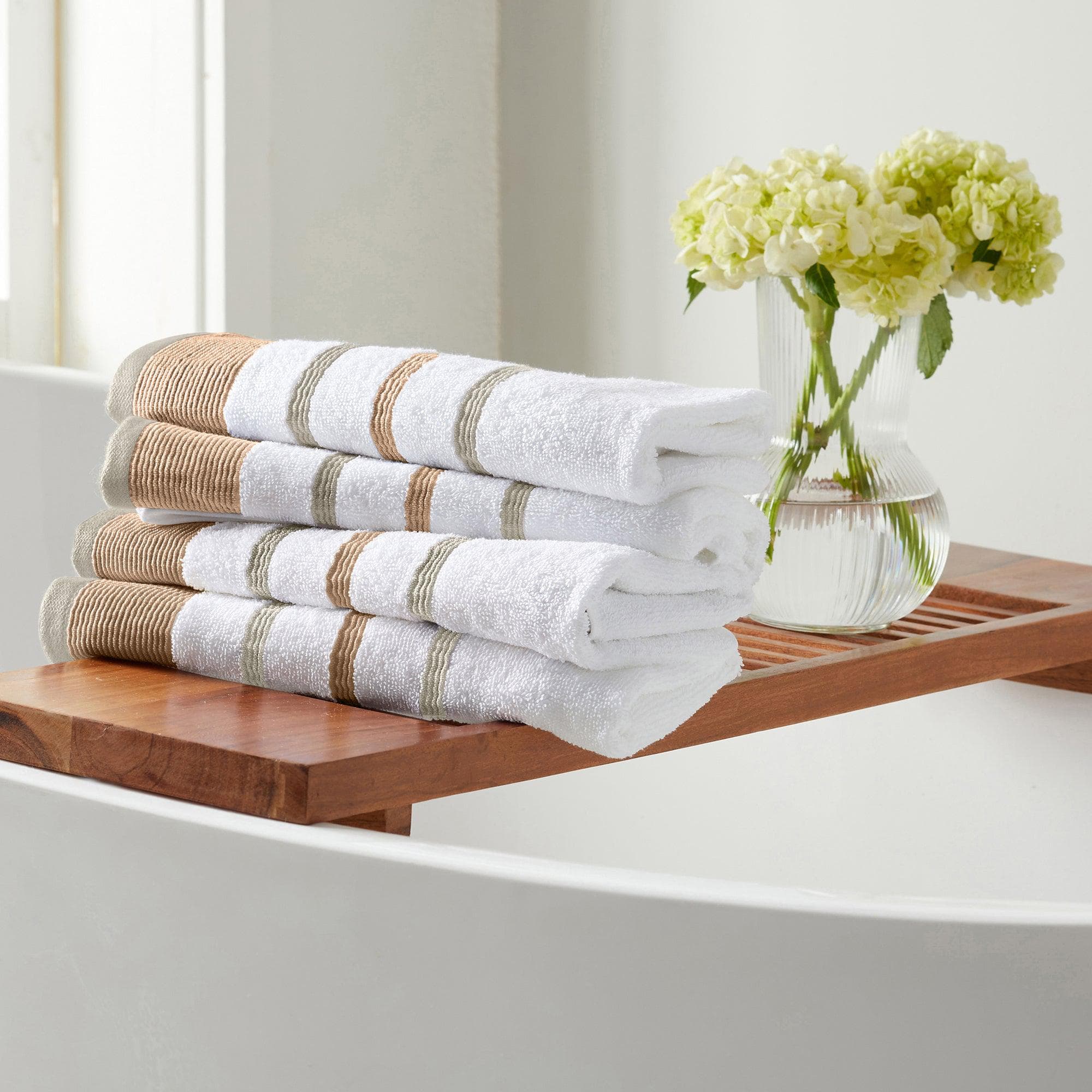 Decorative Cotton Stripe Bath Towel Set - Noelle Collection - Image 31