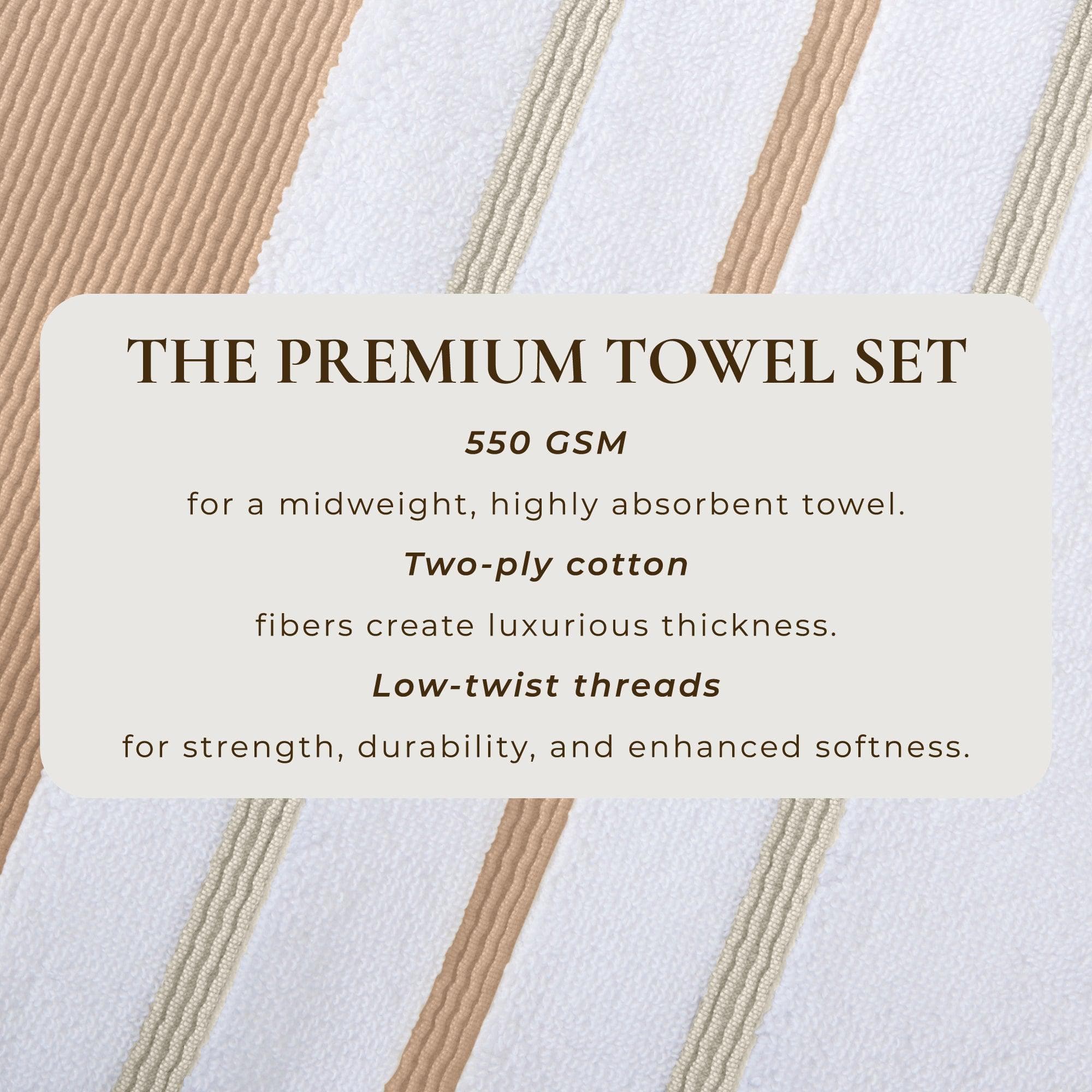 Decorative Cotton Stripe Bath Towel Set - Noelle Collection - Image 34