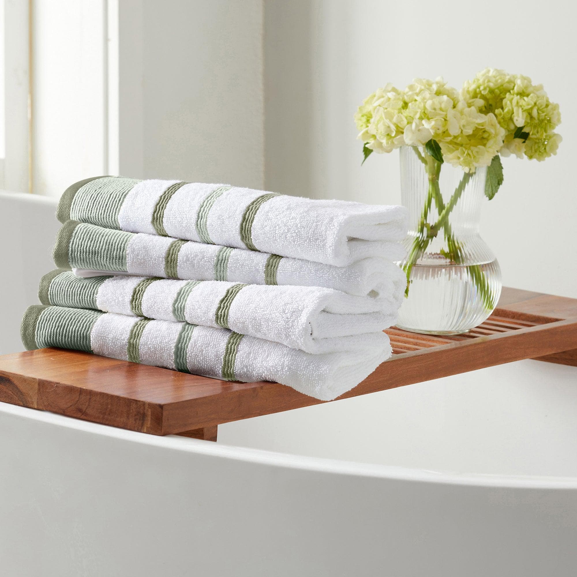 Decorative Cotton Stripe Bath Towel Set - Noelle Collection - Image 43