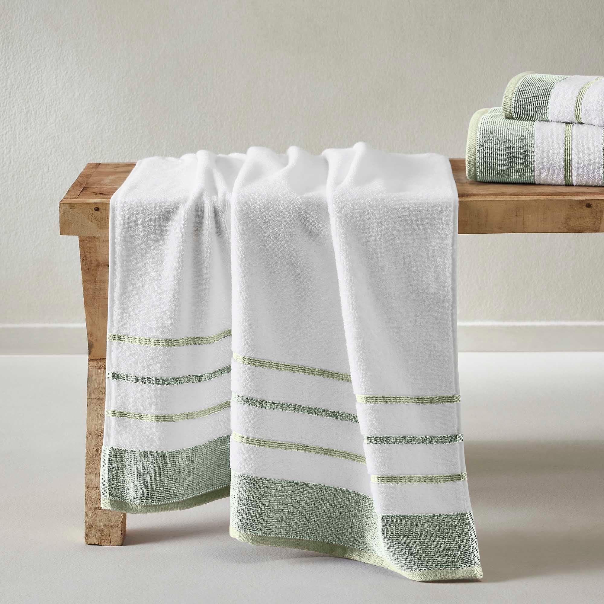 Decorative Cotton Stripe Bath Towel Set - Noelle Collection - Image 45