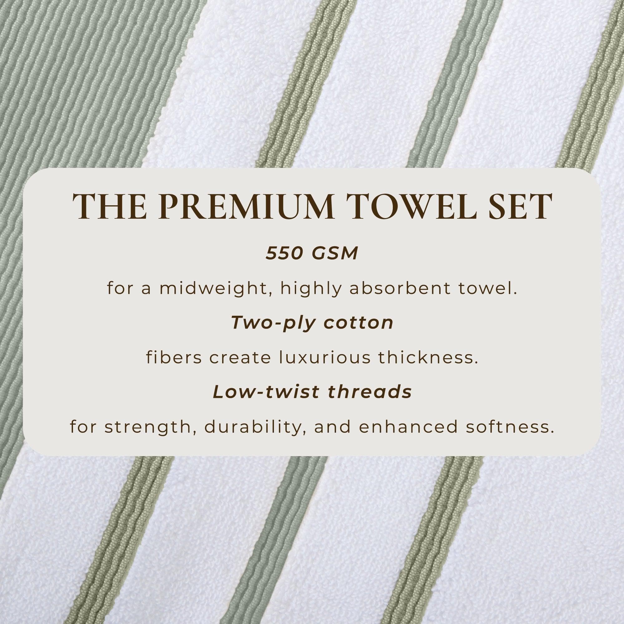 Decorative Cotton Stripe Bath Towel Set - Noelle Collection - Image 52