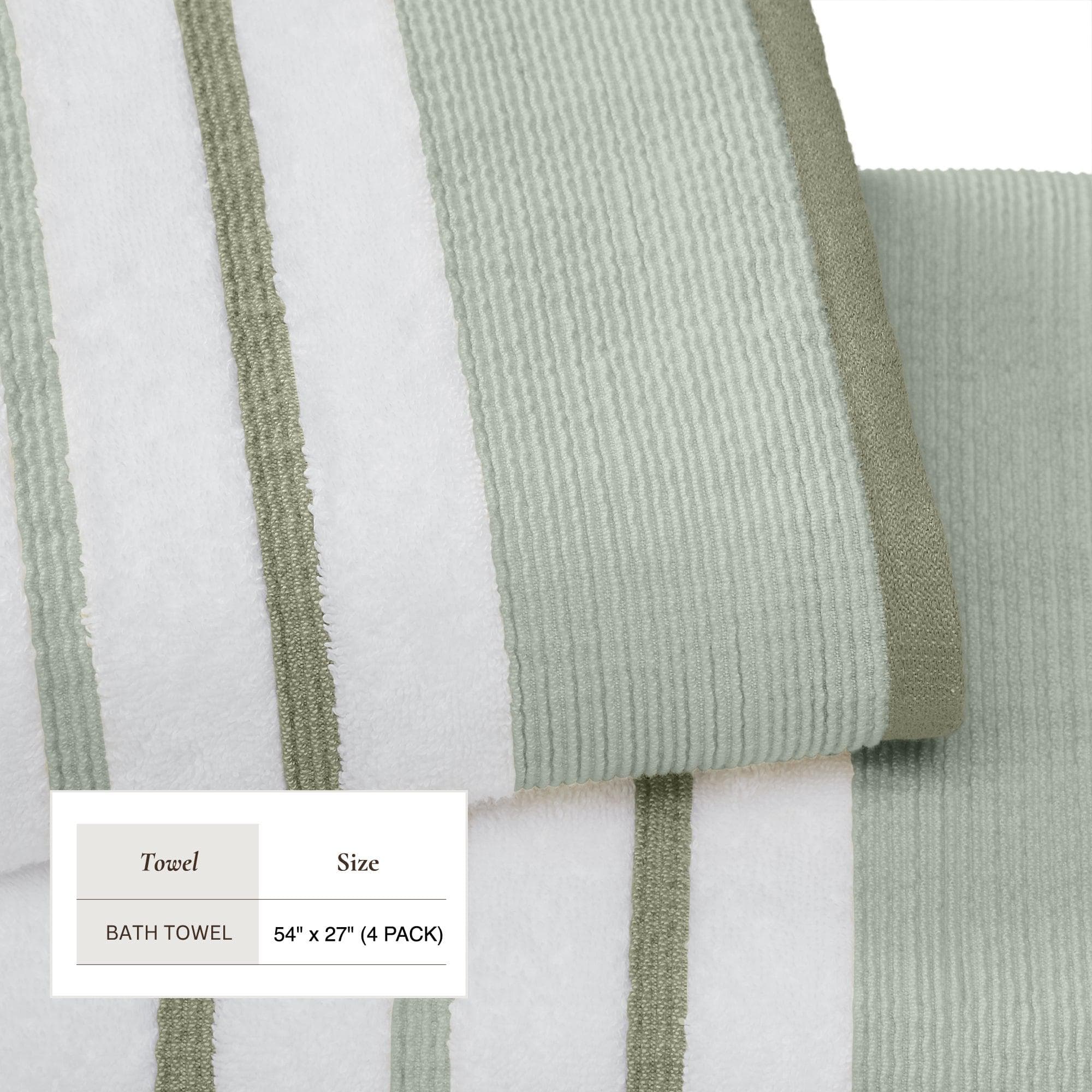 Decorative Cotton Stripe Bath Towel Set - Noelle Collection - Image 53