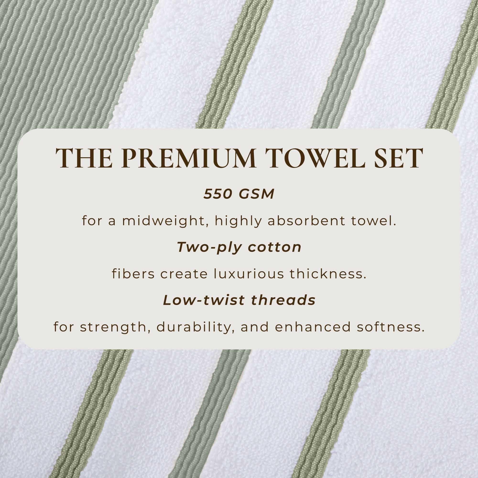 Decorative Cotton Stripe Bath Towel Set - Noelle Collection - Image 58