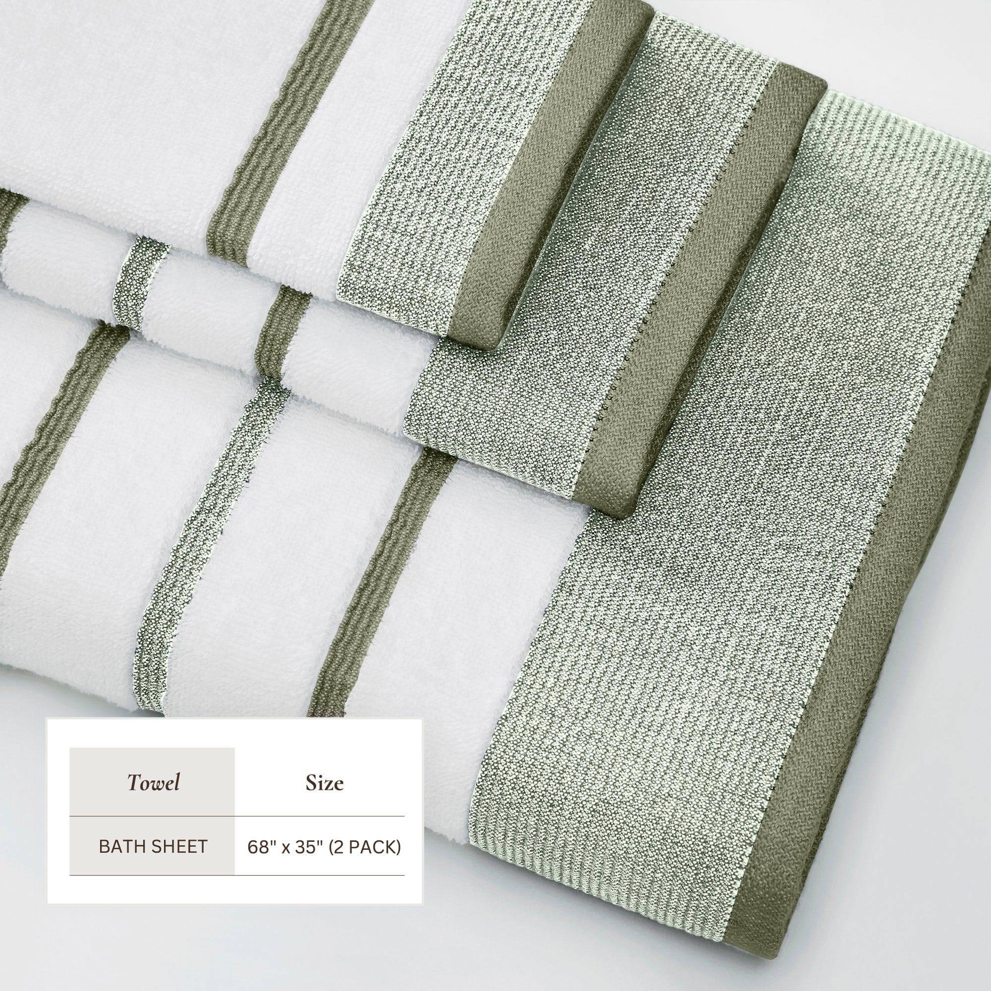 Decorative Cotton Stripe Bath Towel Set - Noelle Collection - Image 59