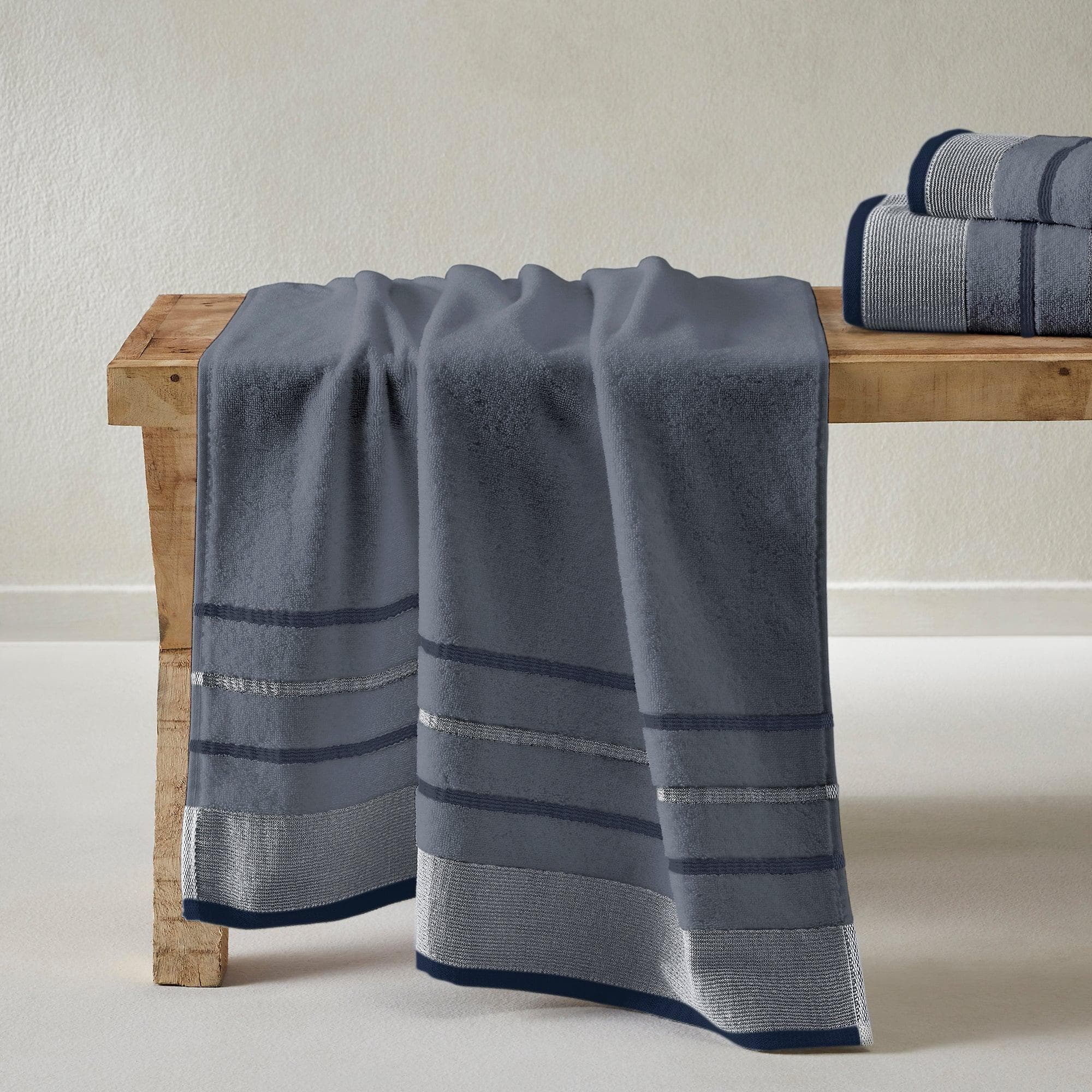Decorative Cotton Stripe Bath Towel Set - Noelle Collection - Image 68