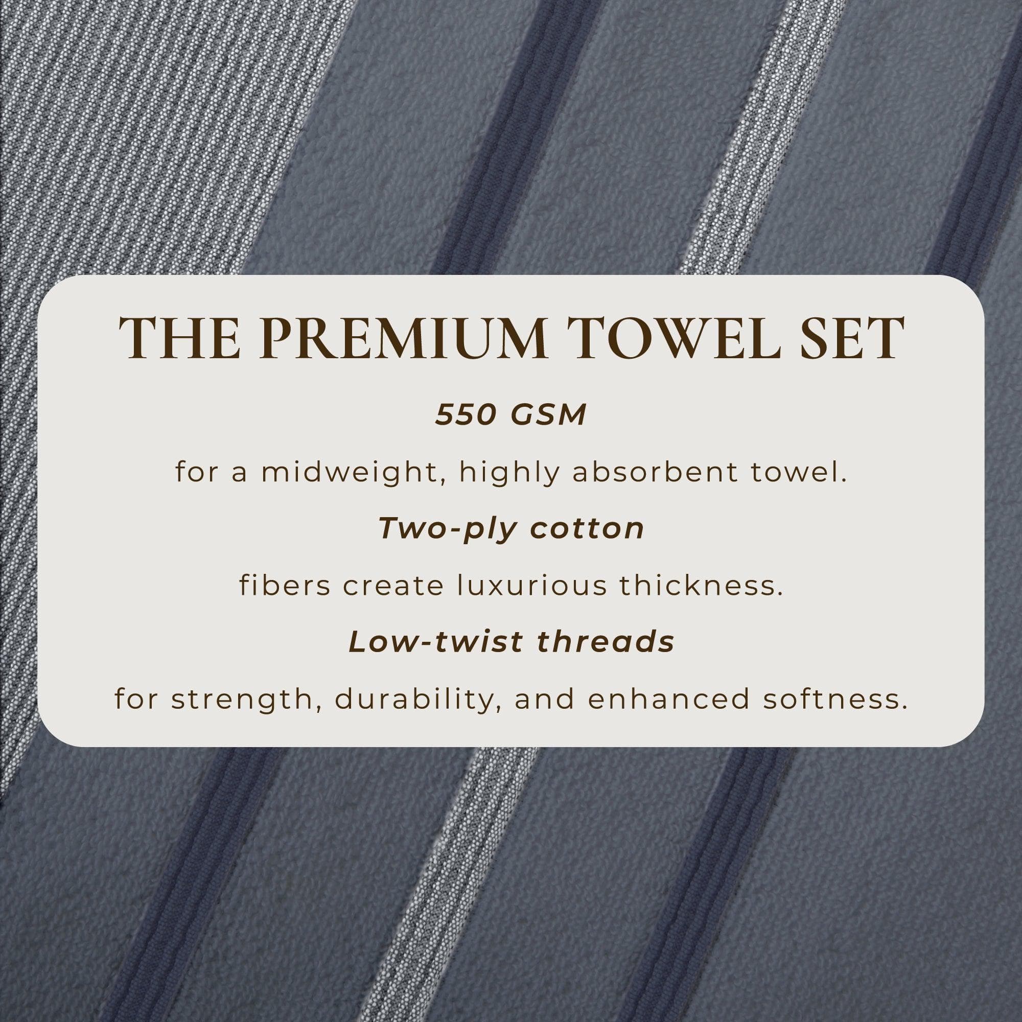 Decorative Cotton Stripe Bath Towel Set - Noelle Collection - Image 69