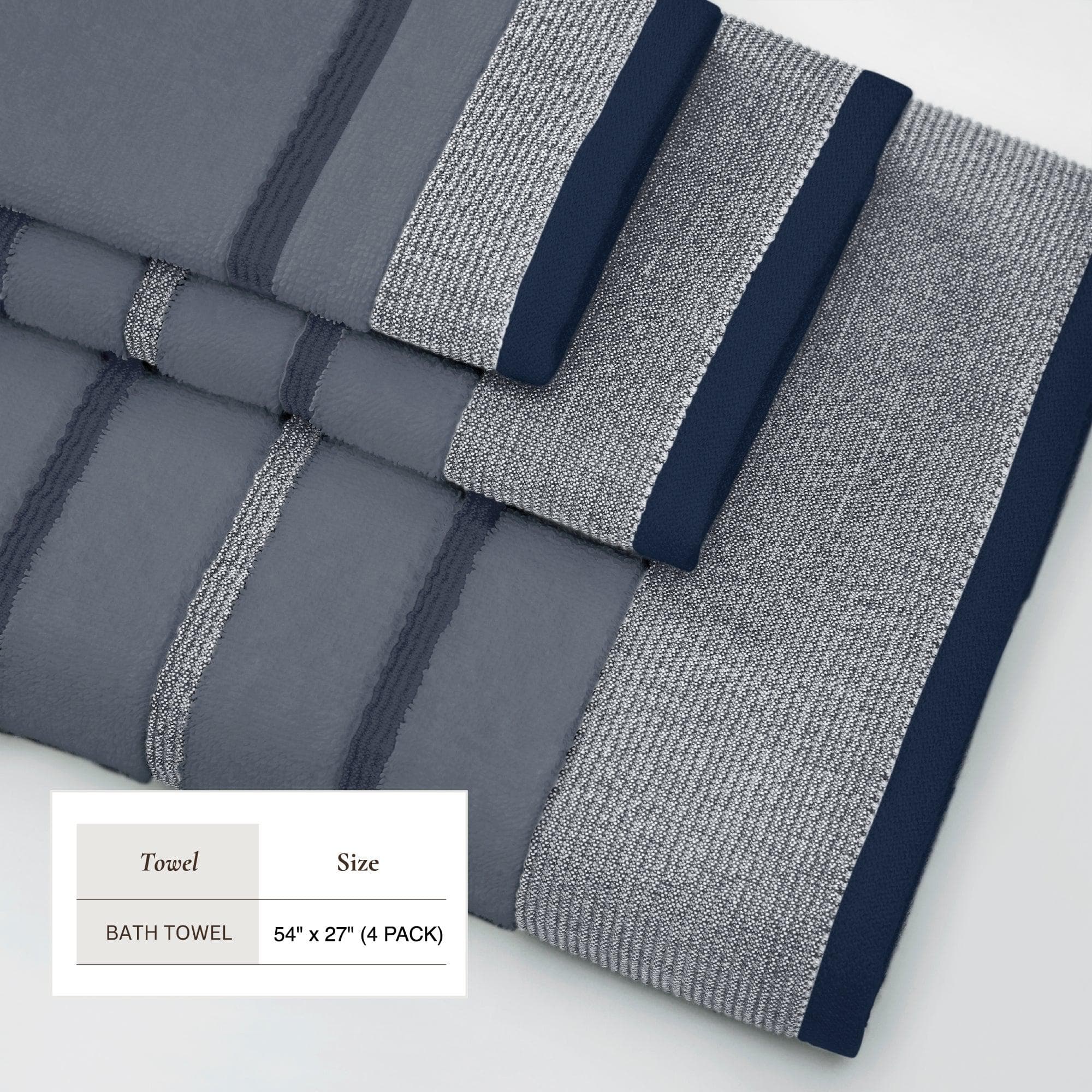 Decorative Cotton Stripe Bath Towel Set - Noelle Collection - Image 75