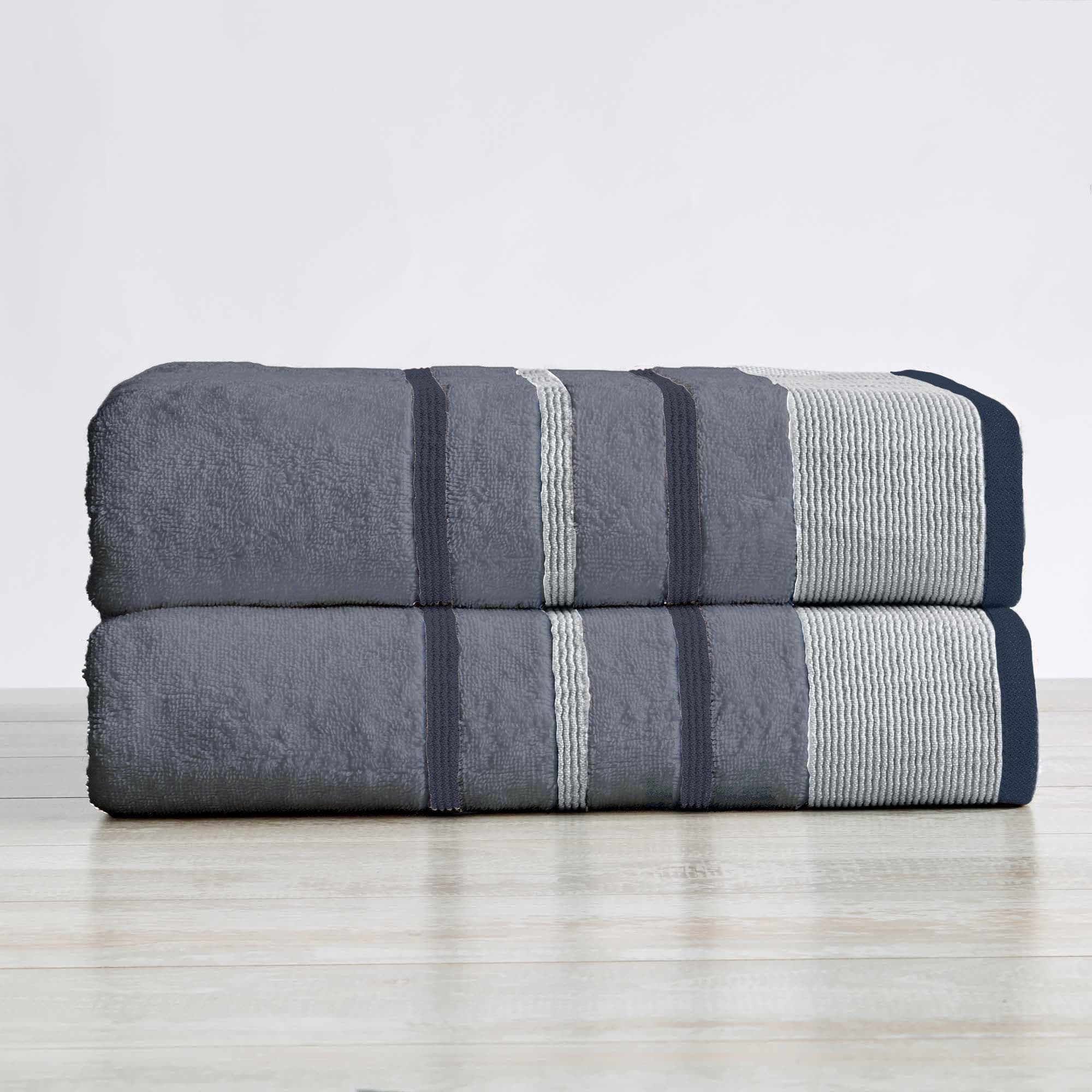 Decorative Cotton Stripe Bath Towel Set - Noelle Collection - Image 76