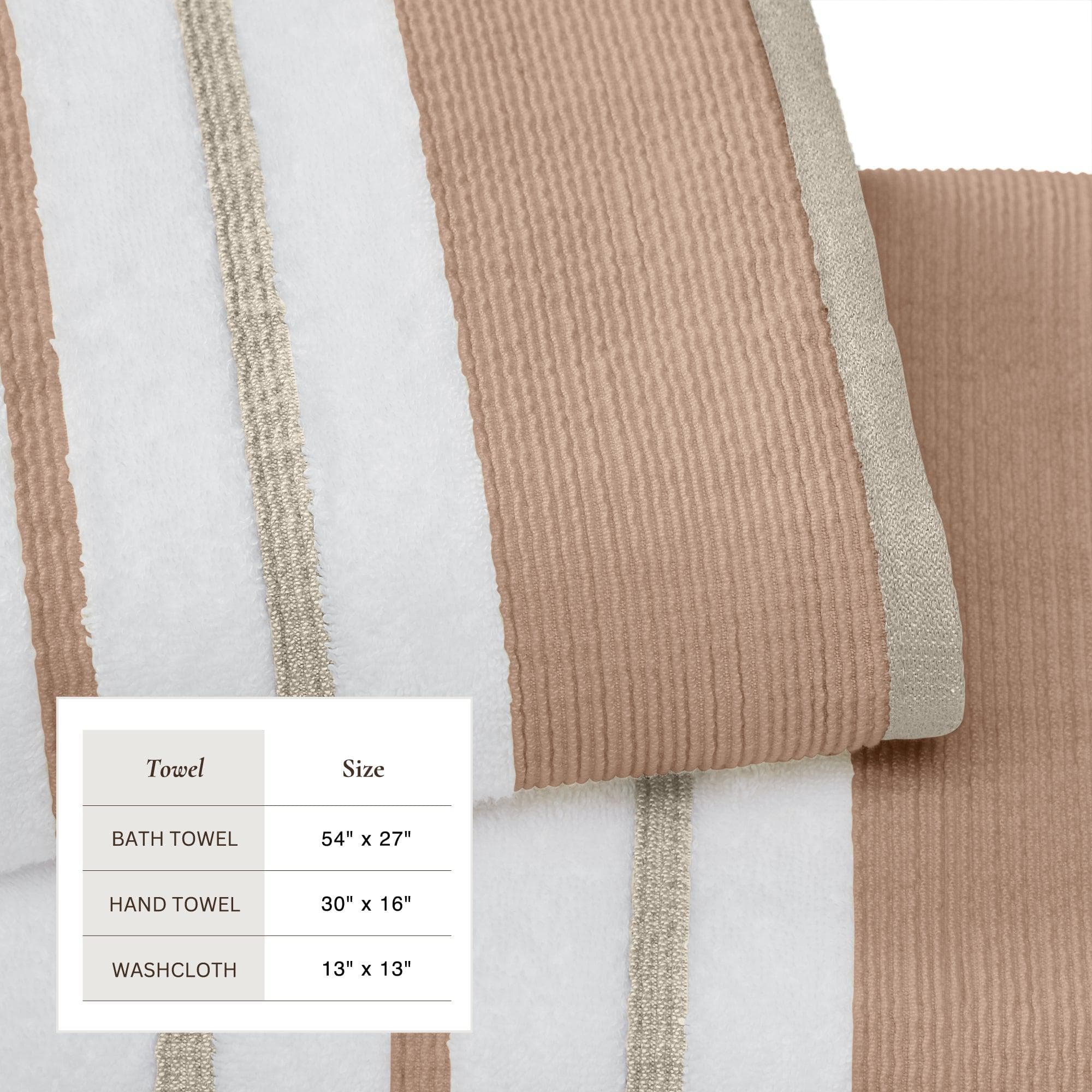 Decorative Cotton Stripe Bath Towel Set - Noelle Collection - Image 85