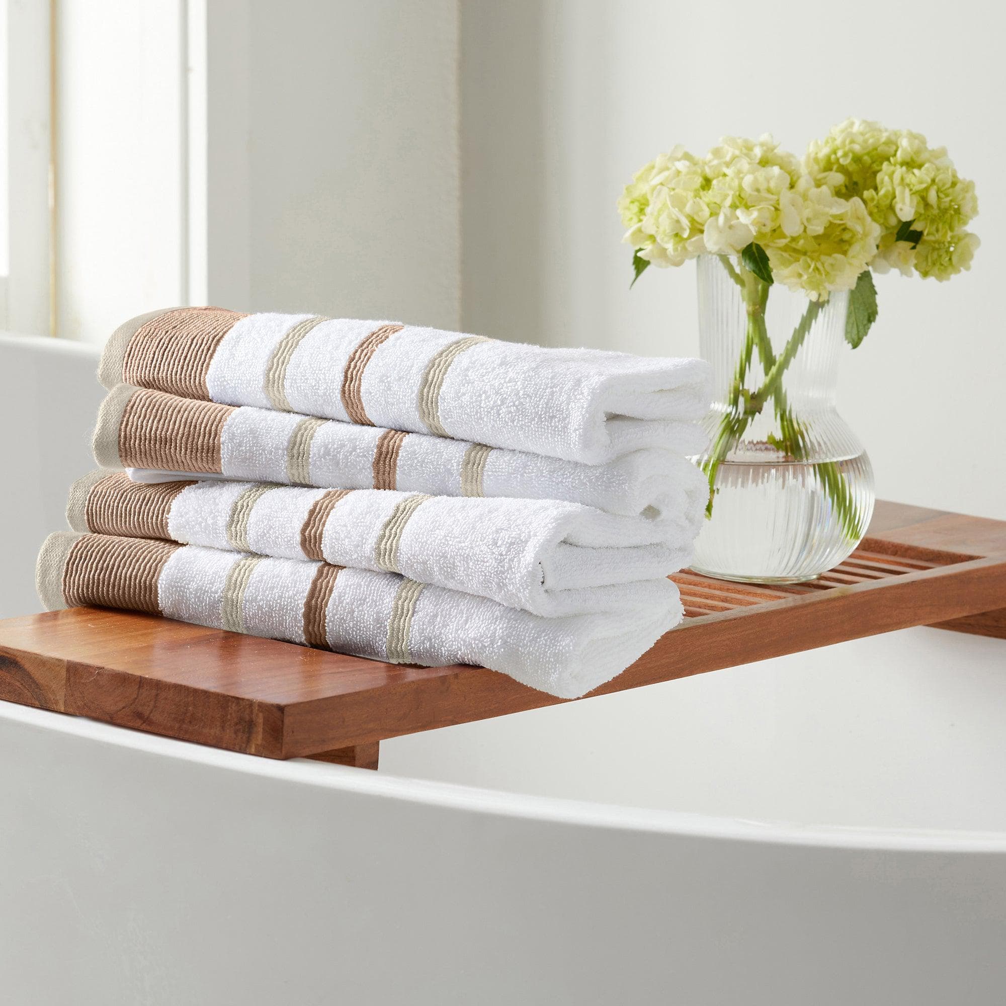 Decorative Cotton Stripe Bath Towel Set - Noelle Collection - Image 87