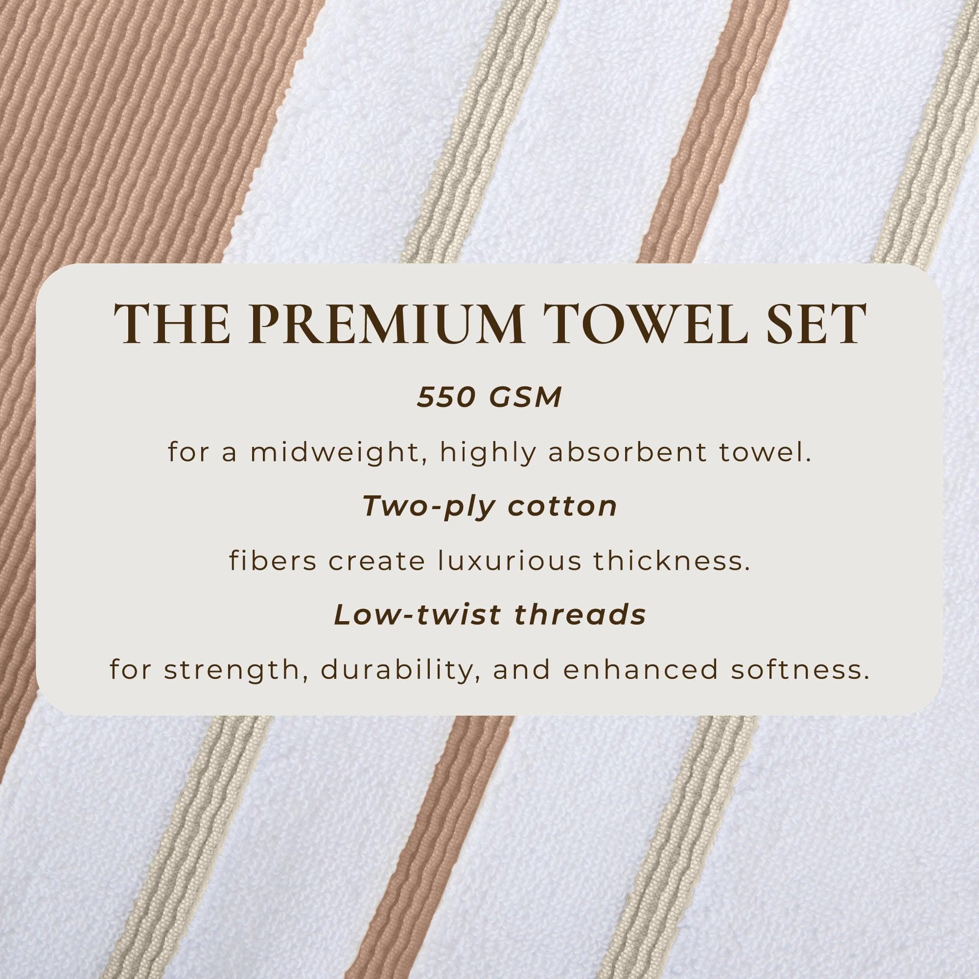 Decorative Cotton Stripe Bath Towel Set - Noelle Collection - Image 90