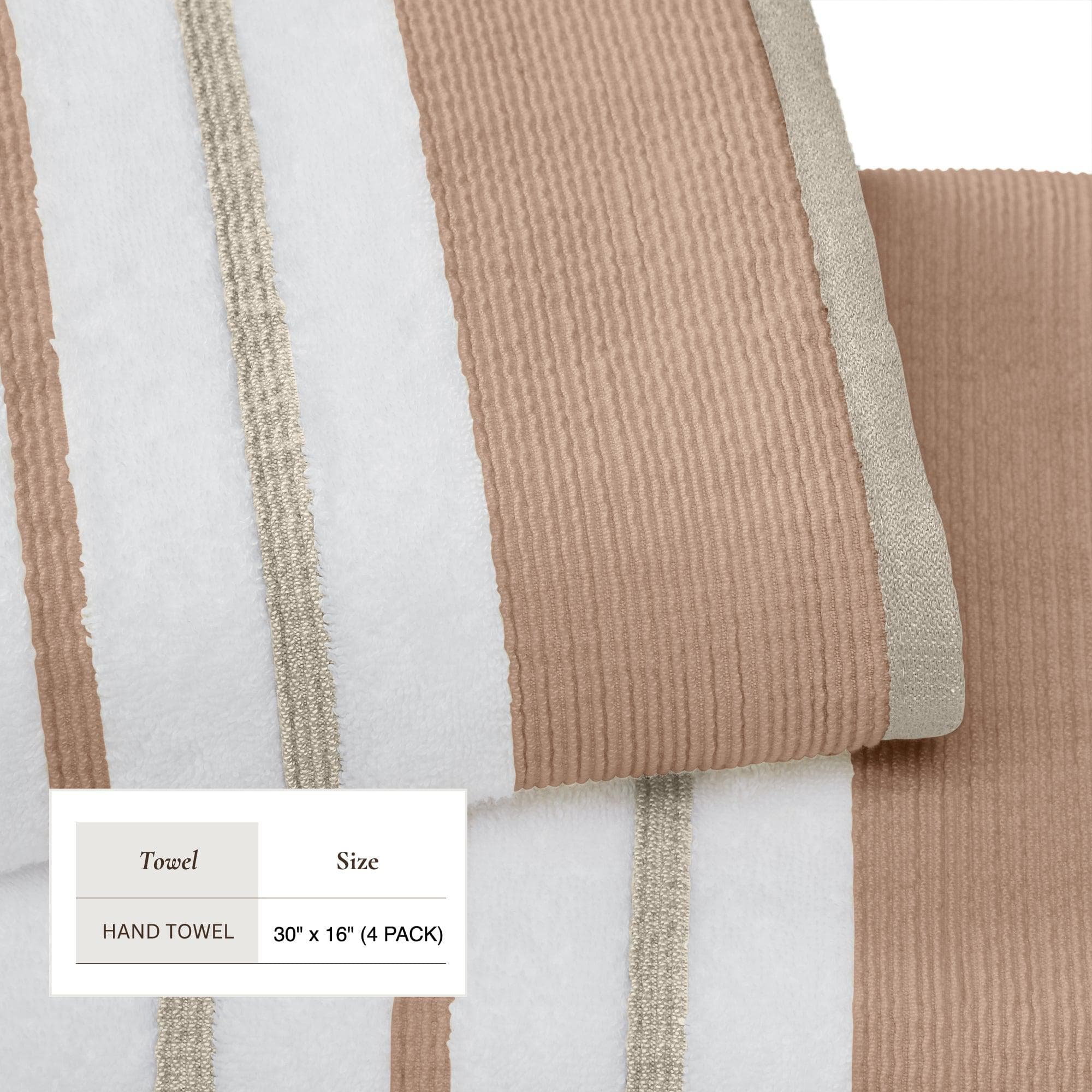 Decorative Cotton Stripe Bath Towel Set - Noelle Collection - Image 91