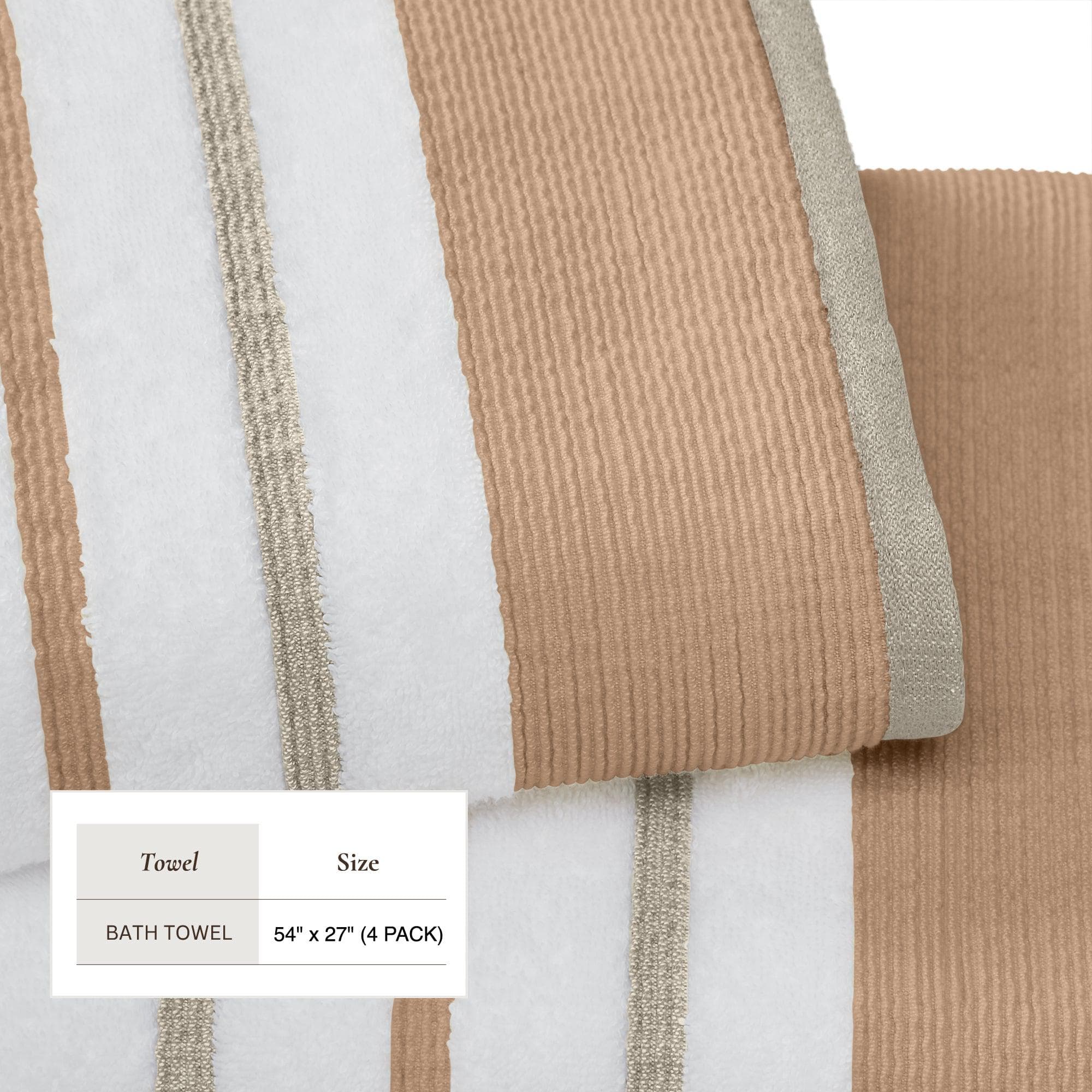 Decorative Cotton Stripe Bath Towel Set - Noelle Collection - Image 97