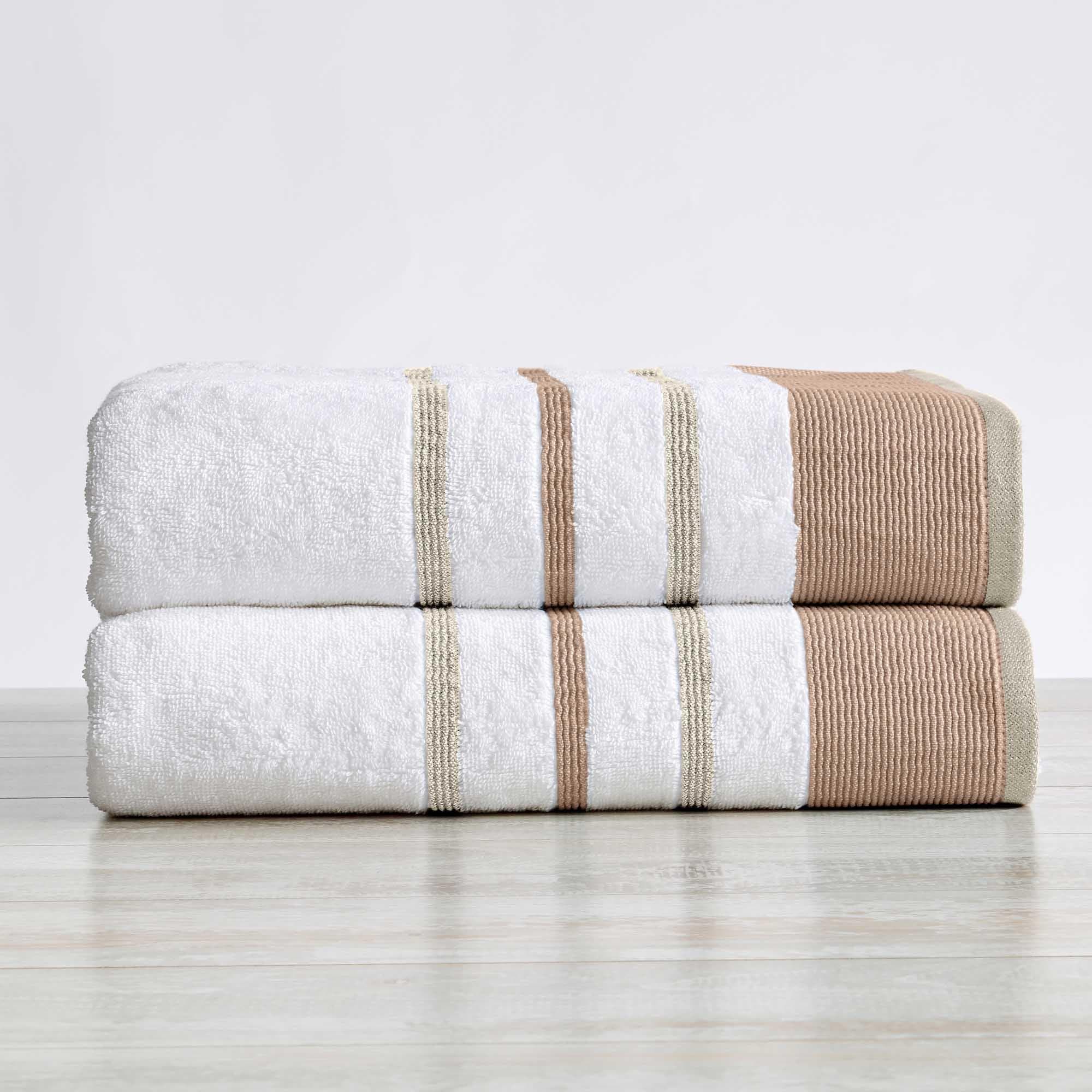 Decorative Cotton Stripe Bath Towel Set - Noelle Collection - Image 99